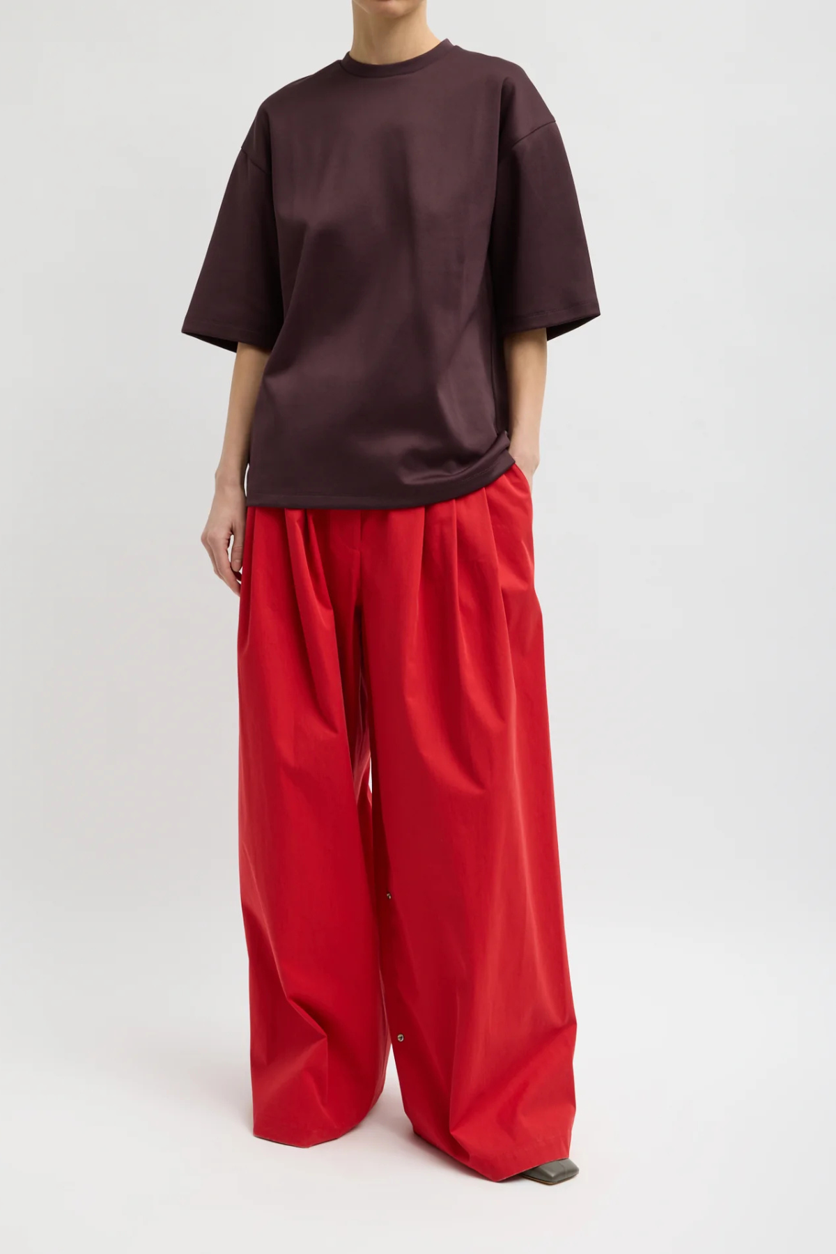 Tibi Active Knit Easy T-Shirt - Brown