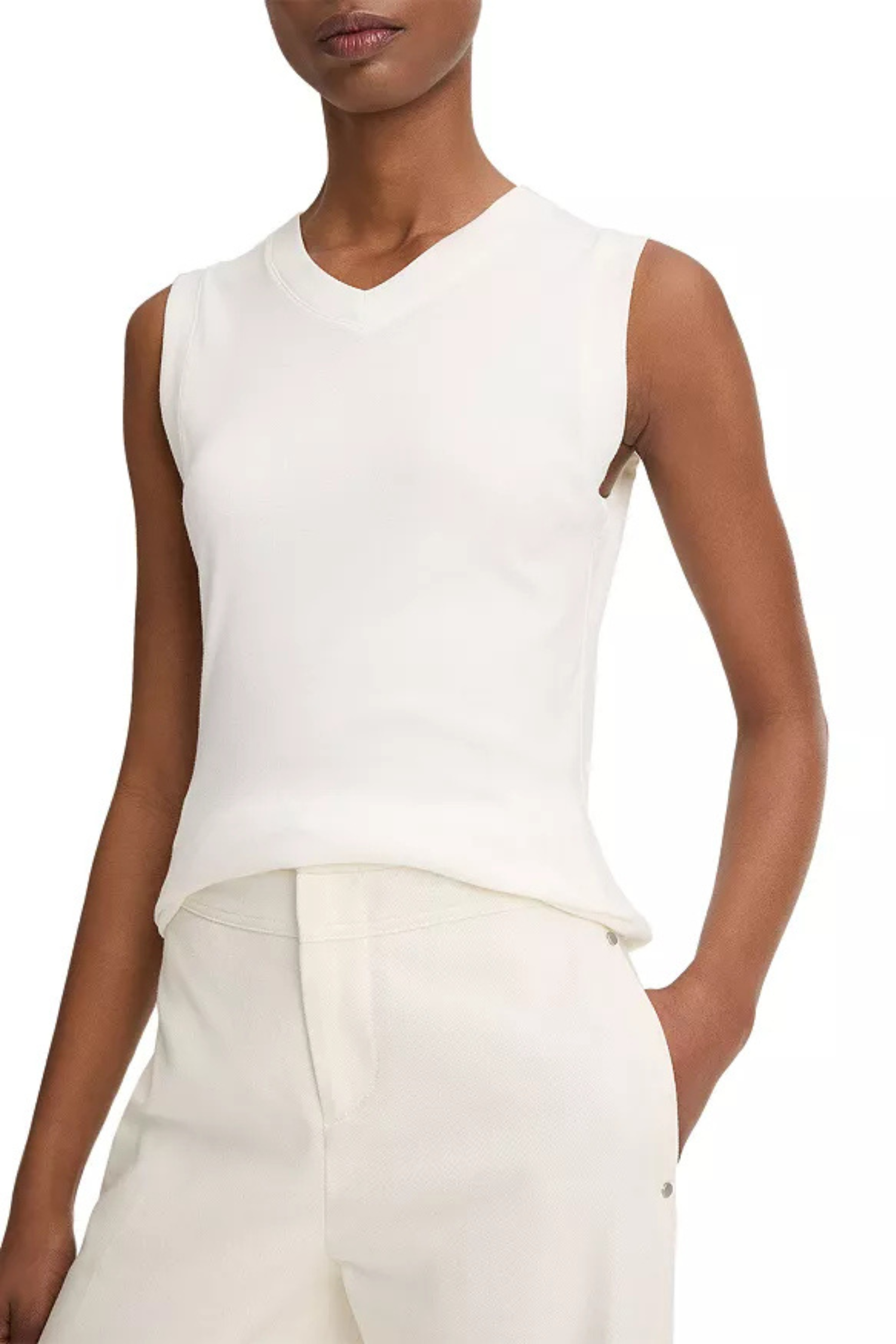 Vince High V-Neck Shell