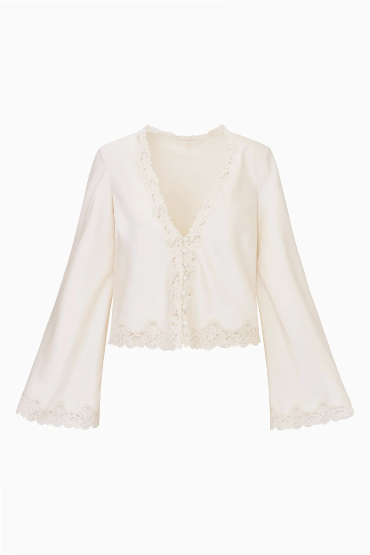 LoveShackFancy Fioretta Top - Alabaster Glow