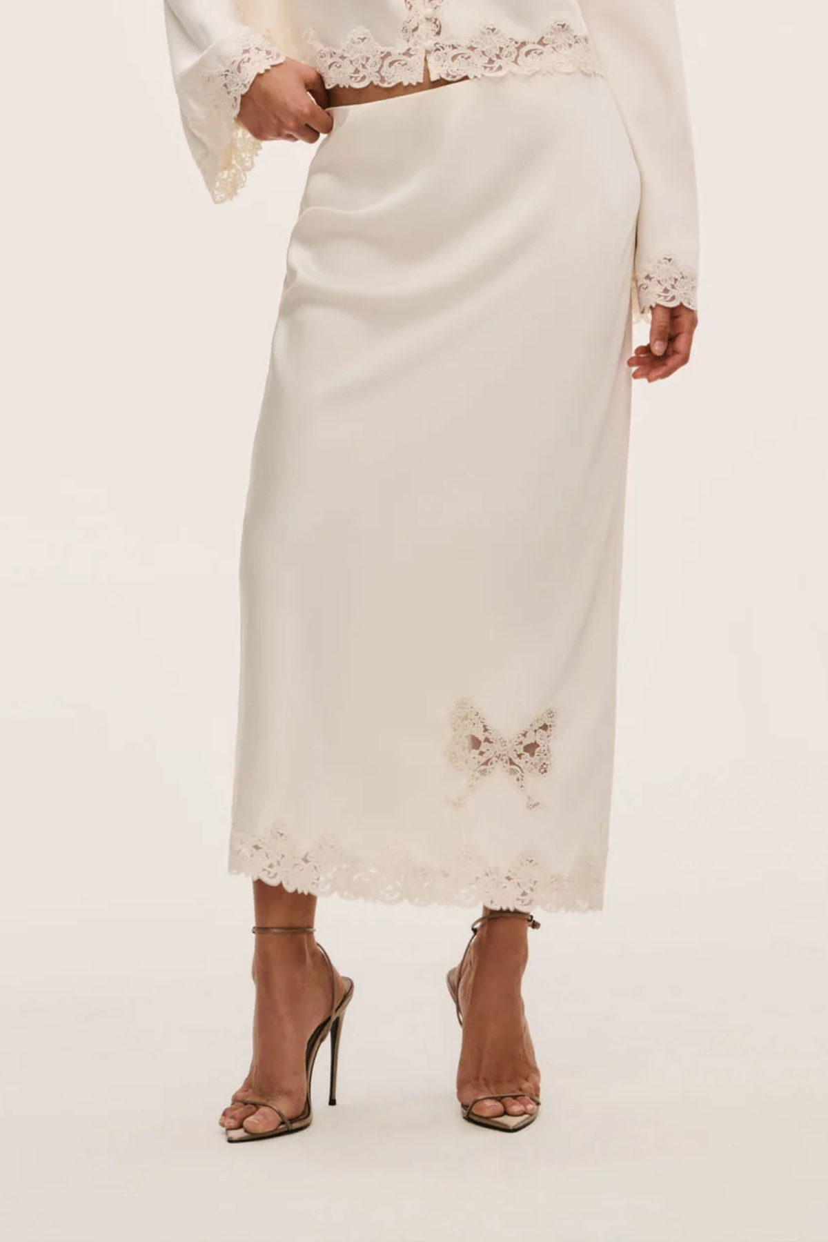 LoveShackFancy Avelaine Skirt - Alabaster Glow