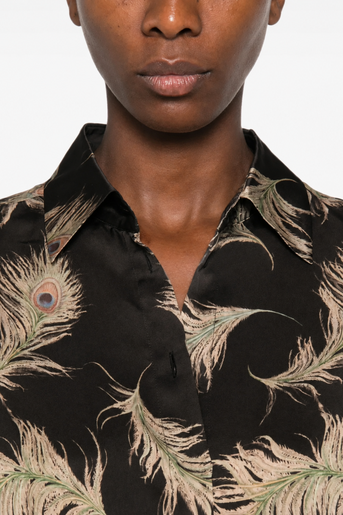 Zimmermann Valiant Satin Shirt - Black Feather
