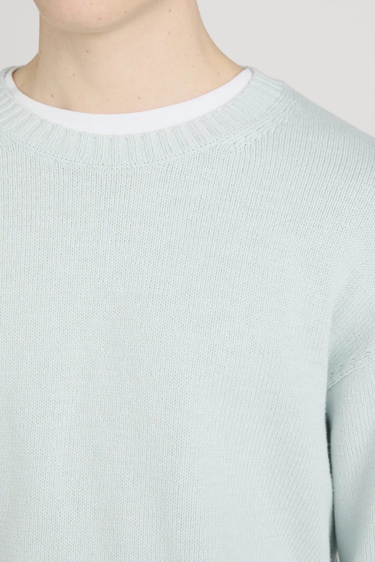 Frame Men's Cotton Silk Crewneck Sweater - Pale Blue