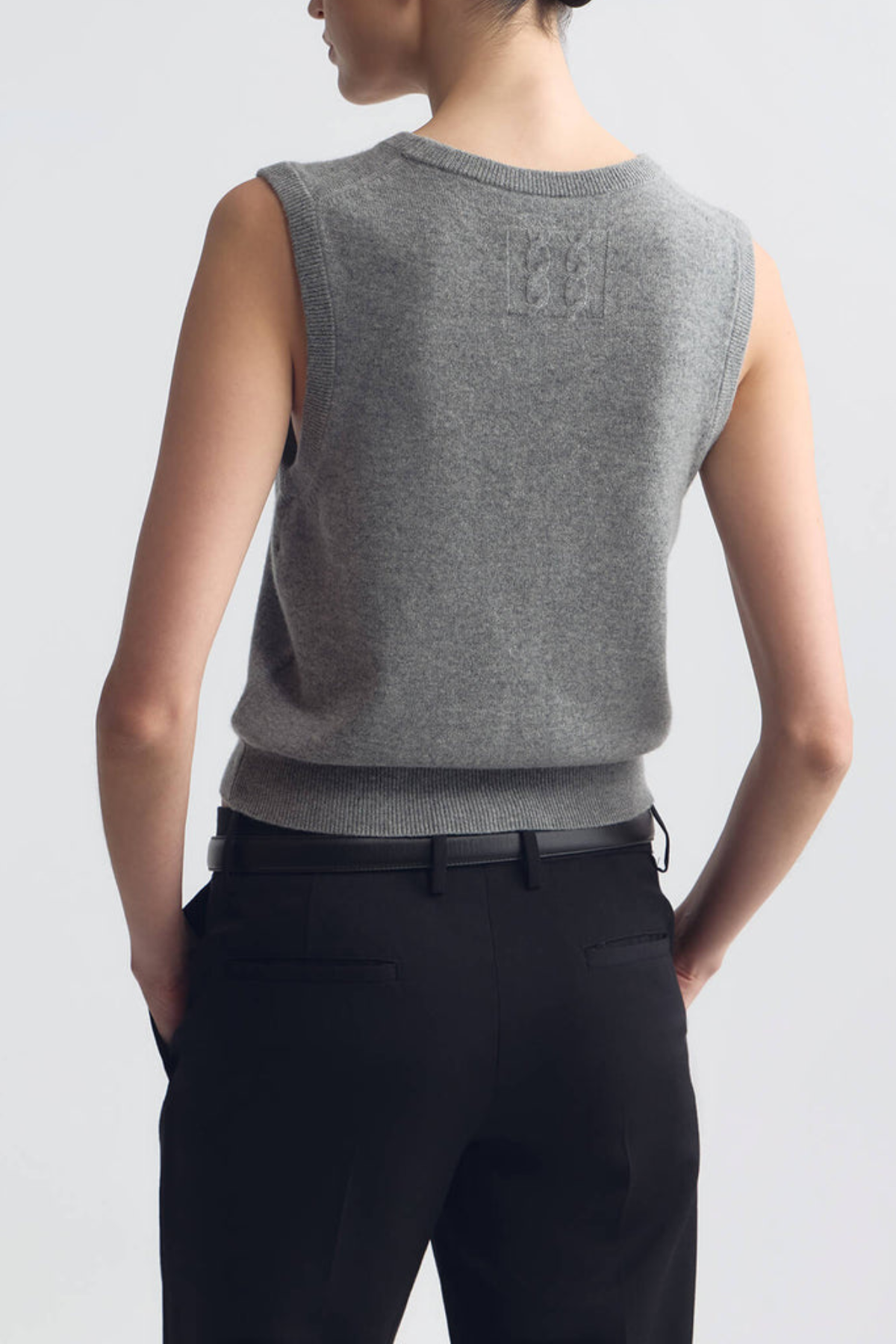 Nili Lotan Porter Sweater Vest - Pebble Grey Heather