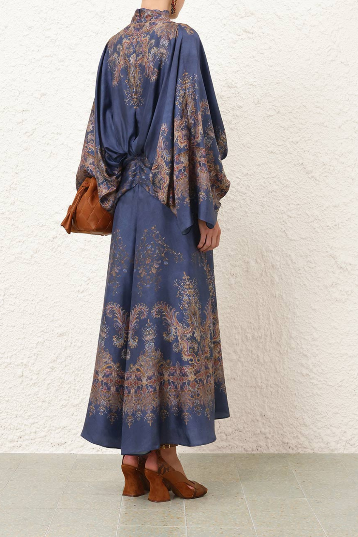 Zimmermann Valiant Batwing Gown - Navy Paisley