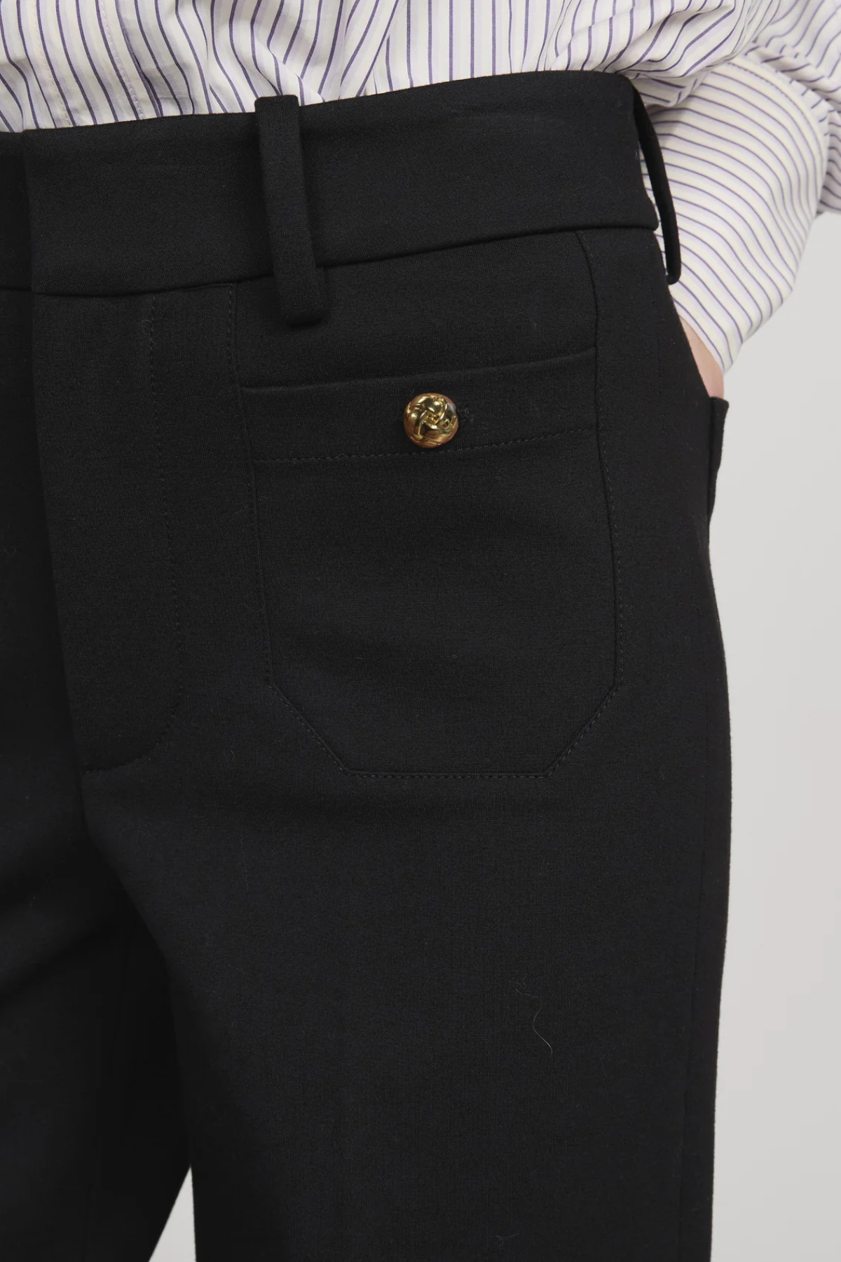 Frame Le Slim Palazzo Trousers - Black