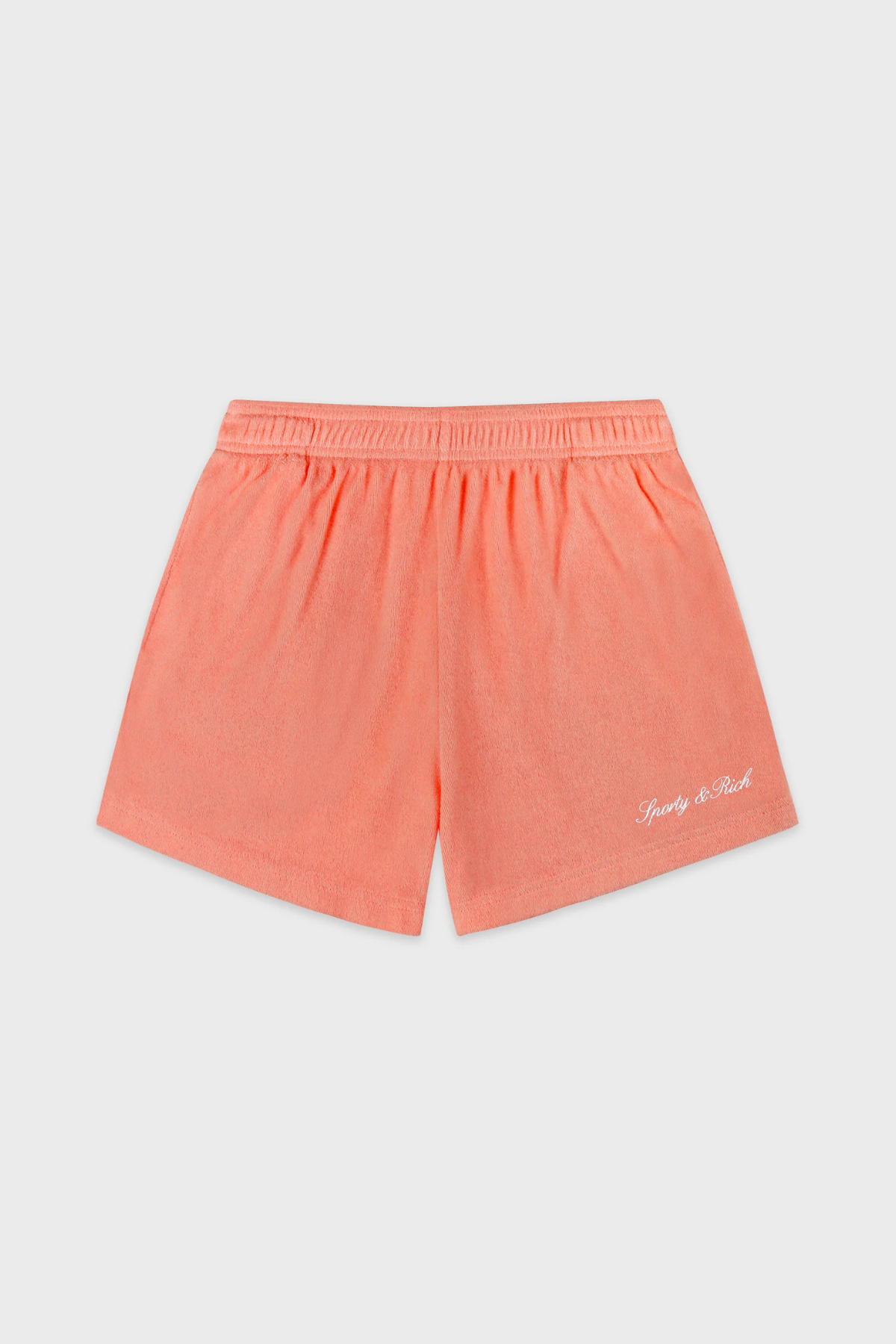 Sporty & Rich Signature Logo Terry Short - Flamingo White