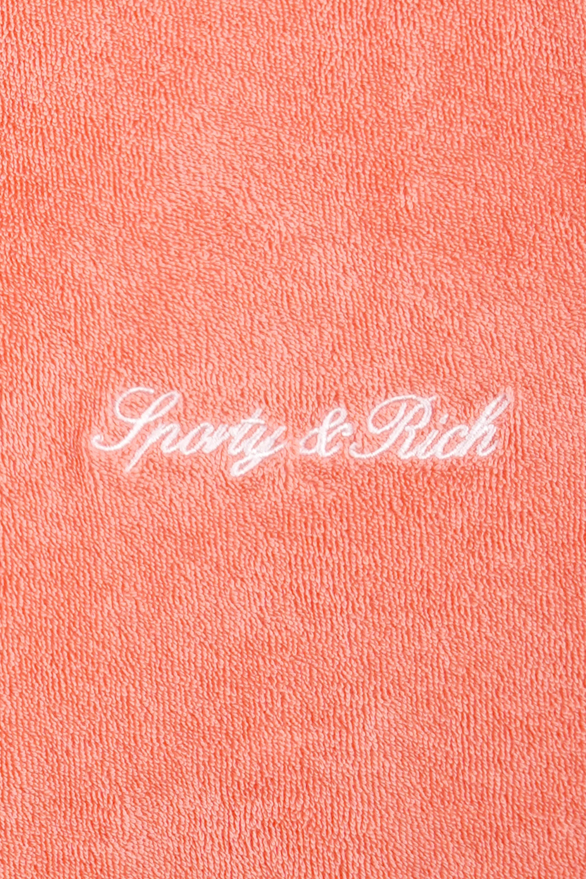 Sporty & Rich Signature Logo Terry Polo - Flamingo White
