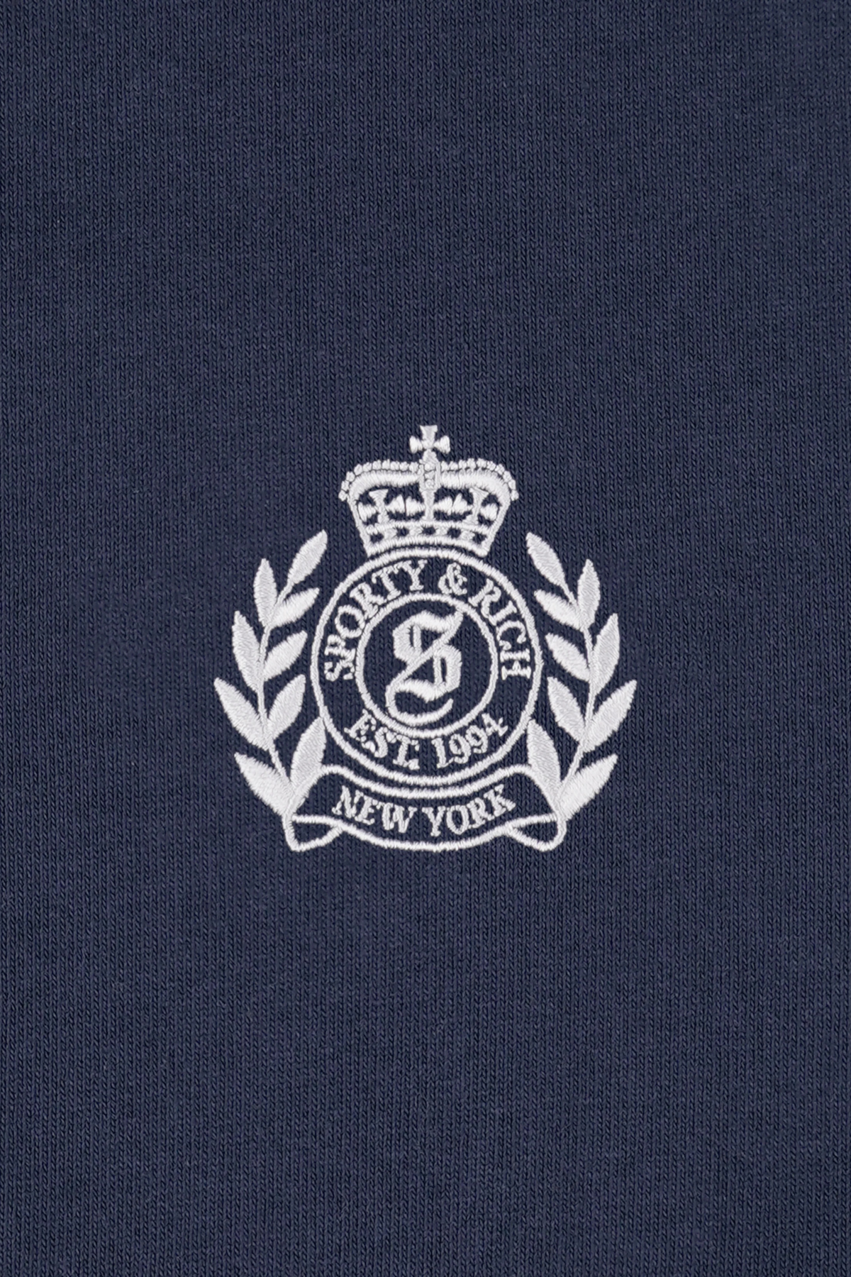 Sporty & Rich NY Crest Embroidered Disco Short - Light Navy