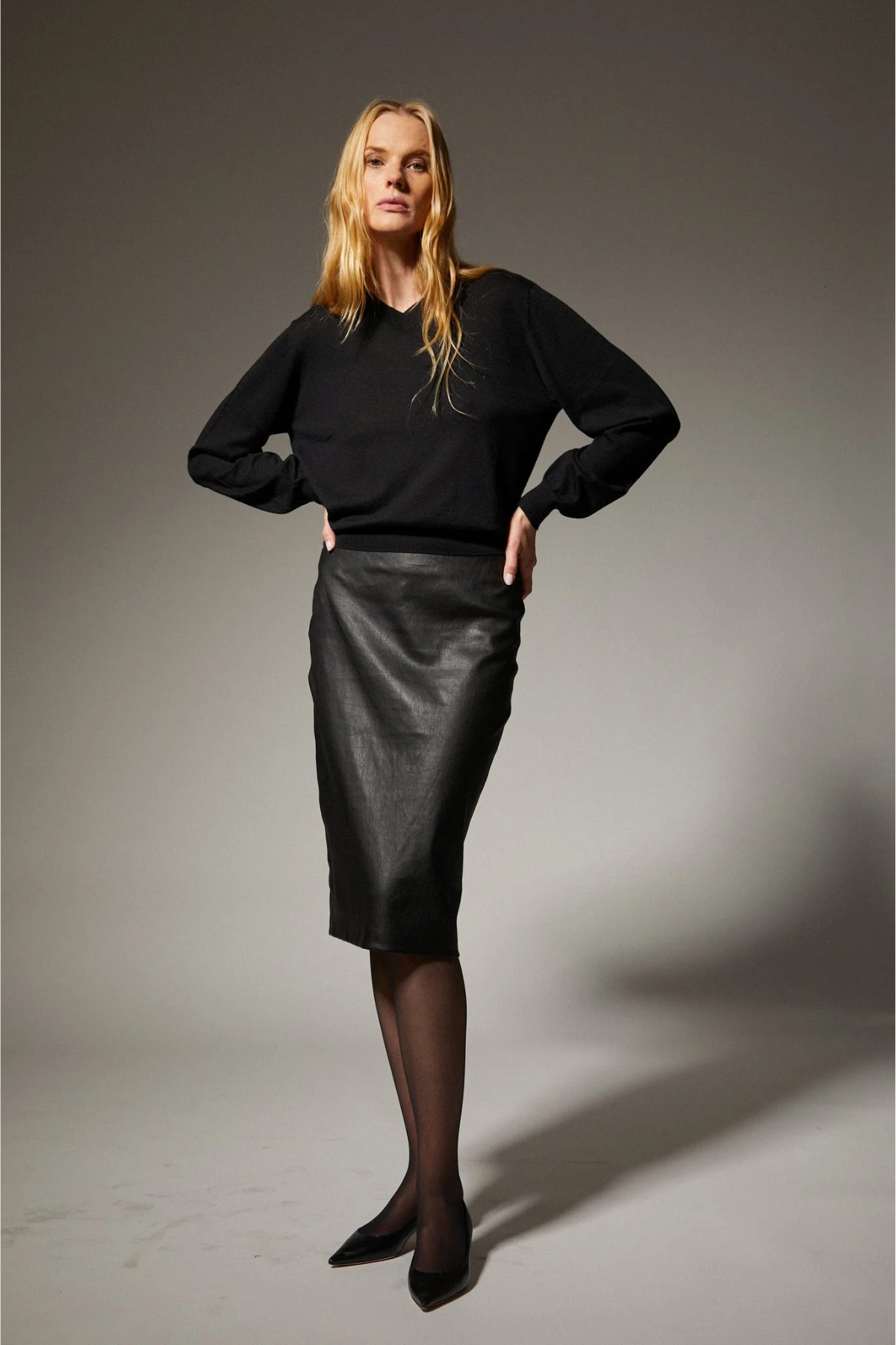 SPRWMN Sarah Midi Skirt - Black
