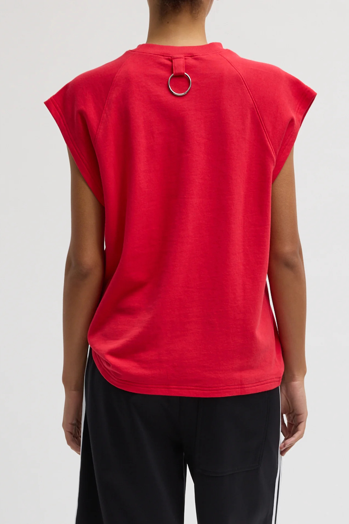 Tibi Light Weight Sweashirting Sleeveless Easy Top - Red