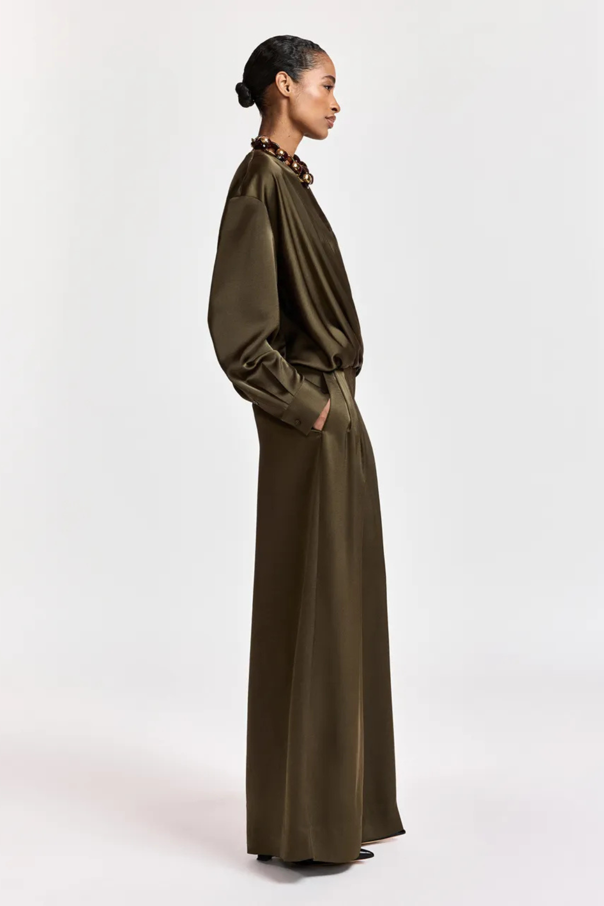 Essentiel Antwerp Katerina Wide Leg Pants - Dusty Green