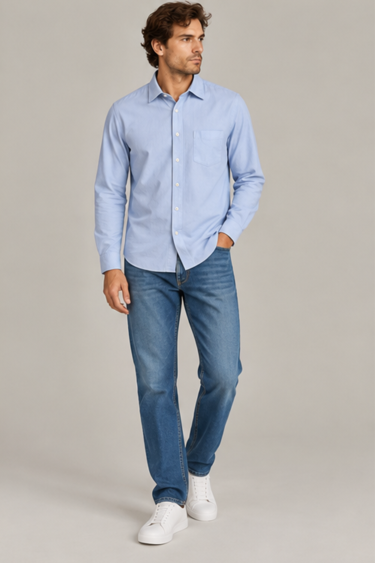 Hartford Men's Paul Woven Shirt - Sky Blue