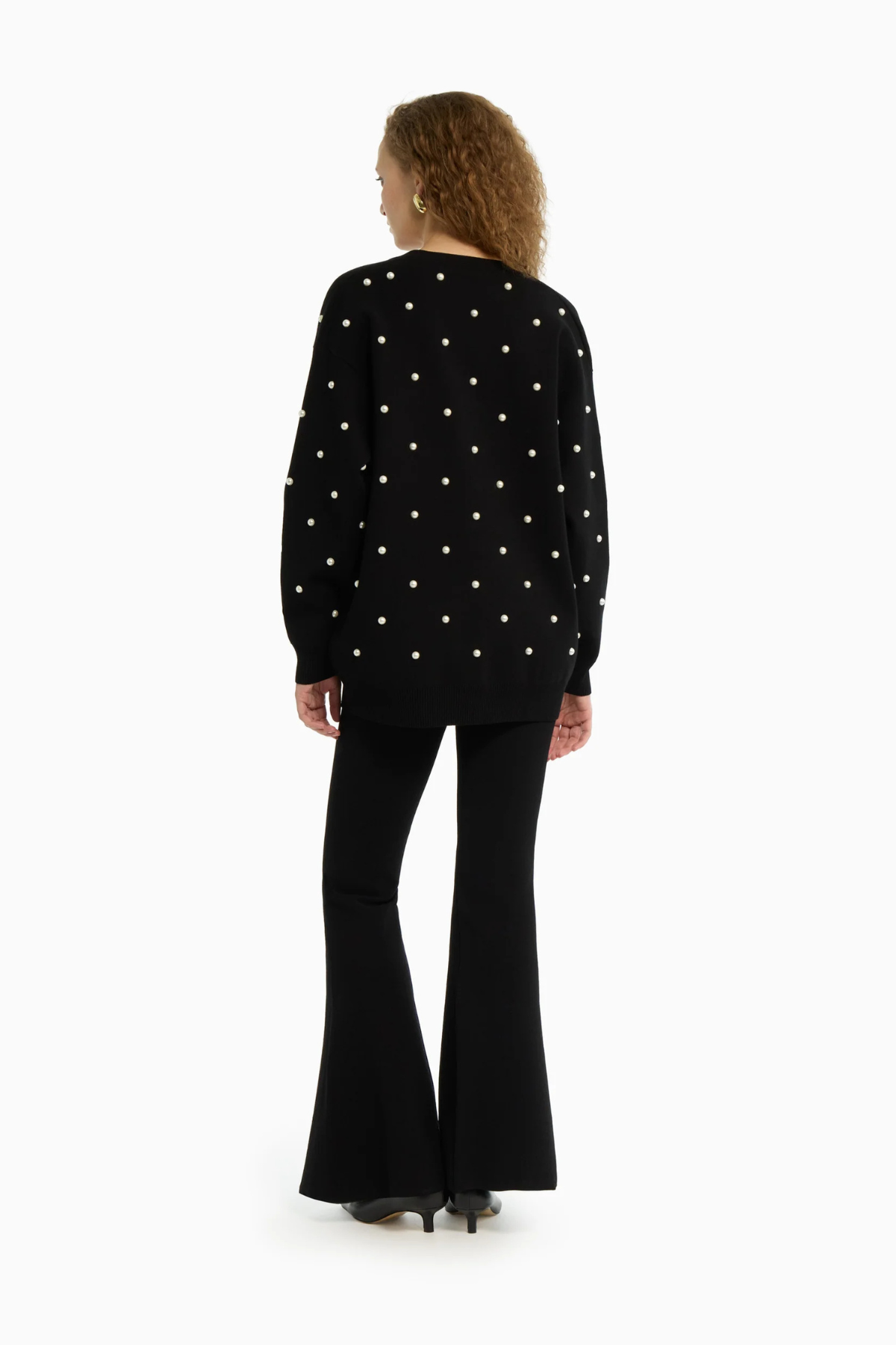 Dodiee Cynthia Pearl Cardigan - Black