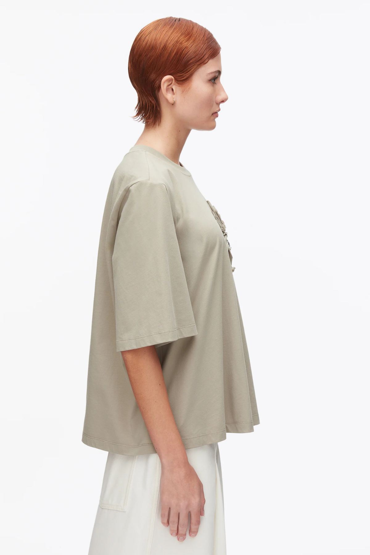 3.1 Phillip Lim Trapeze T-Shirt With Floral Applique