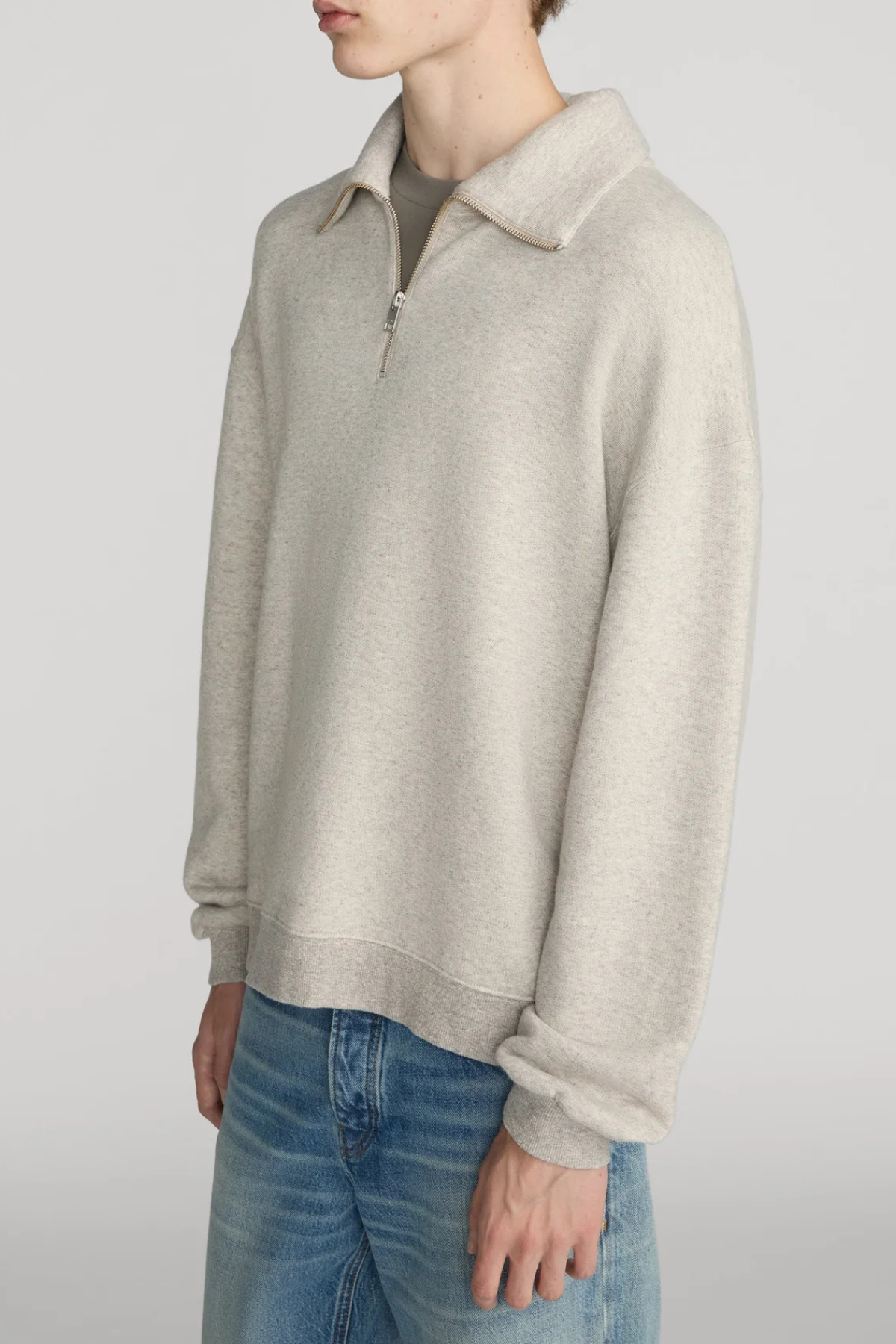 Frame Men's Relaxed Zip Up Sweatshirt - Heather Grey