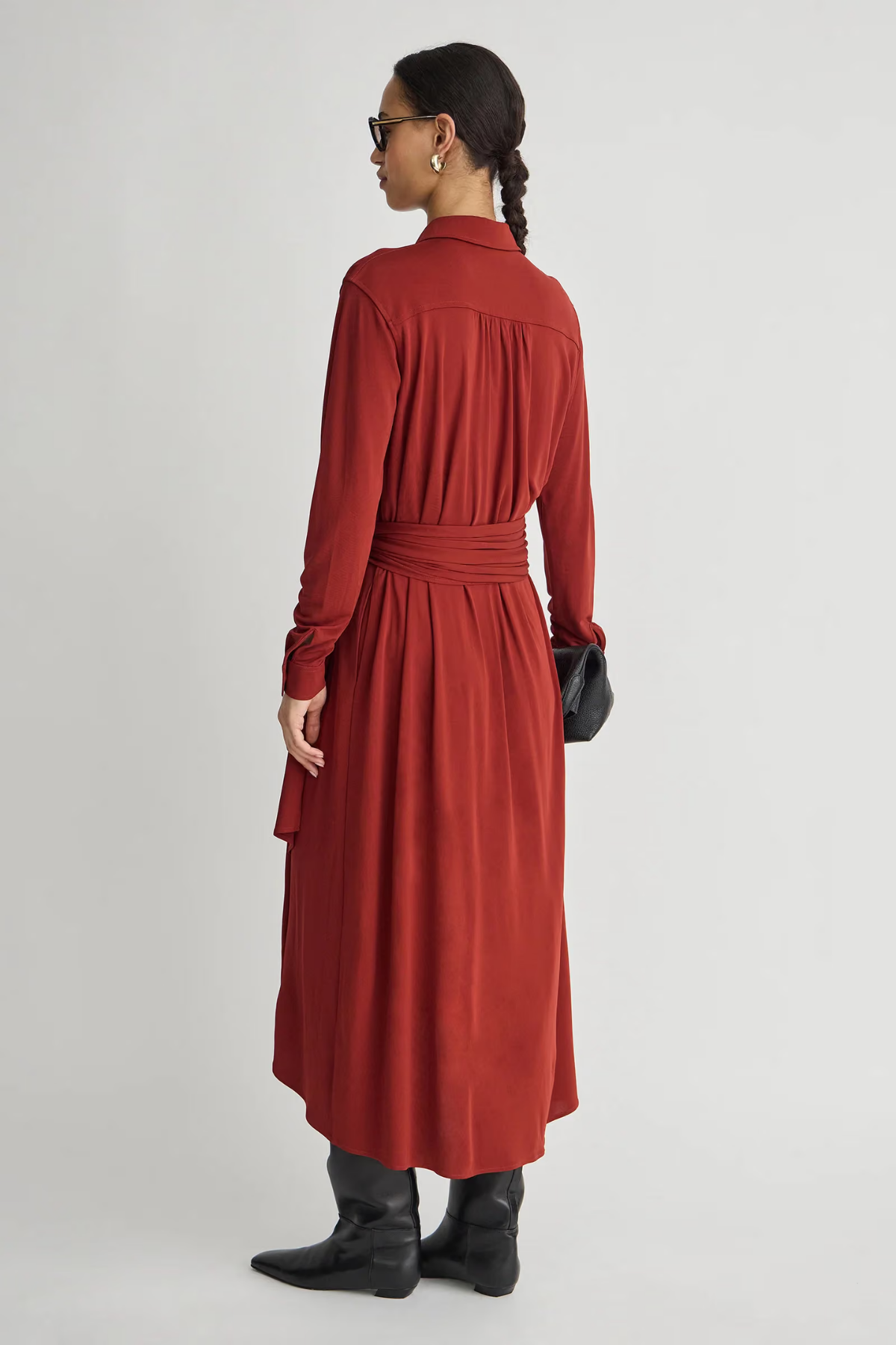 Apiece Apart Merce Slinky Wrap Dress - Cinnamon