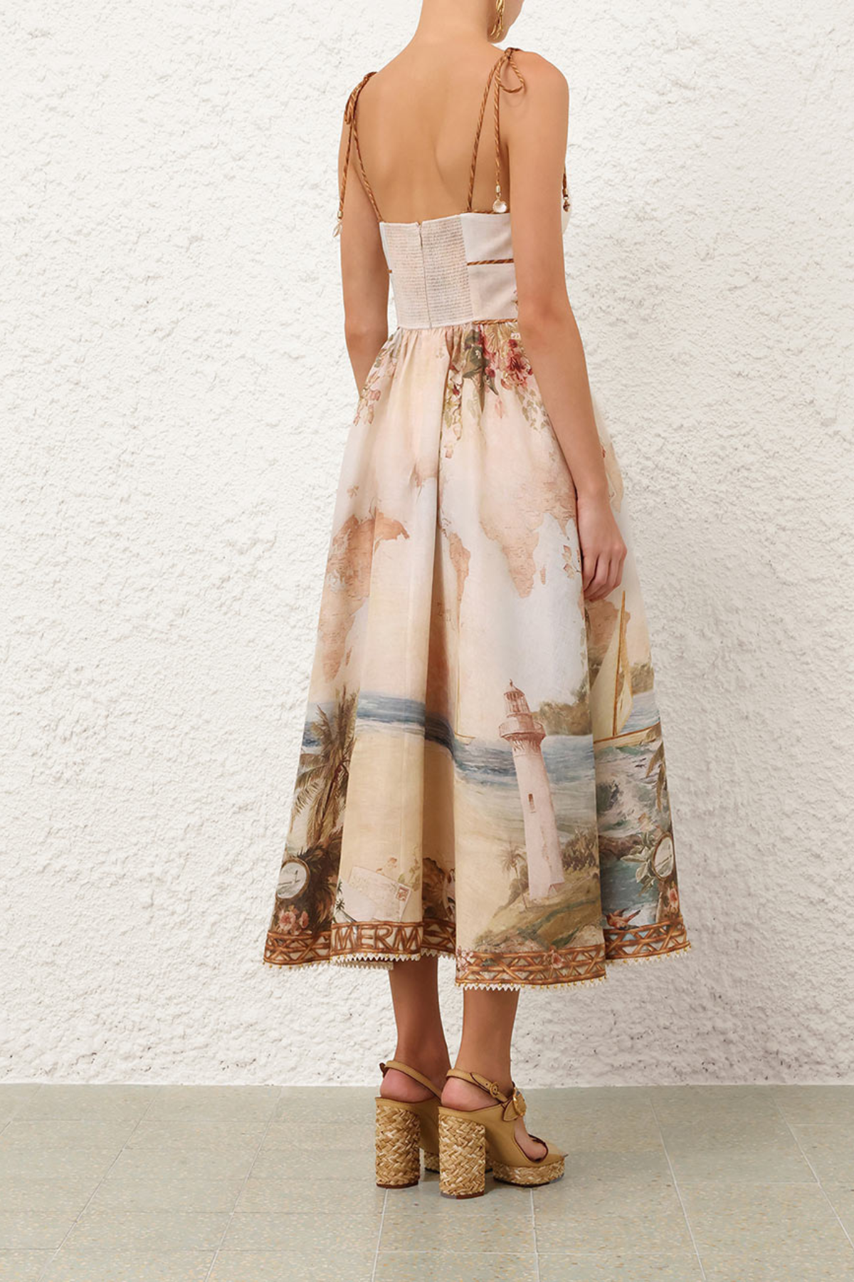 Zimmermann Mahon Picnic Dress - Island Map Blue