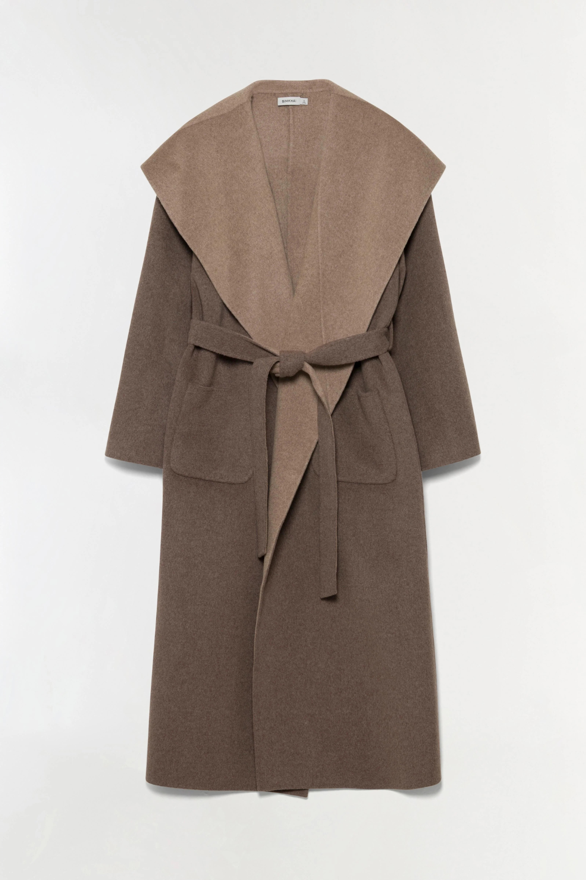 Simkhai Allura Reversible Belted Coat - Mushroom Multi