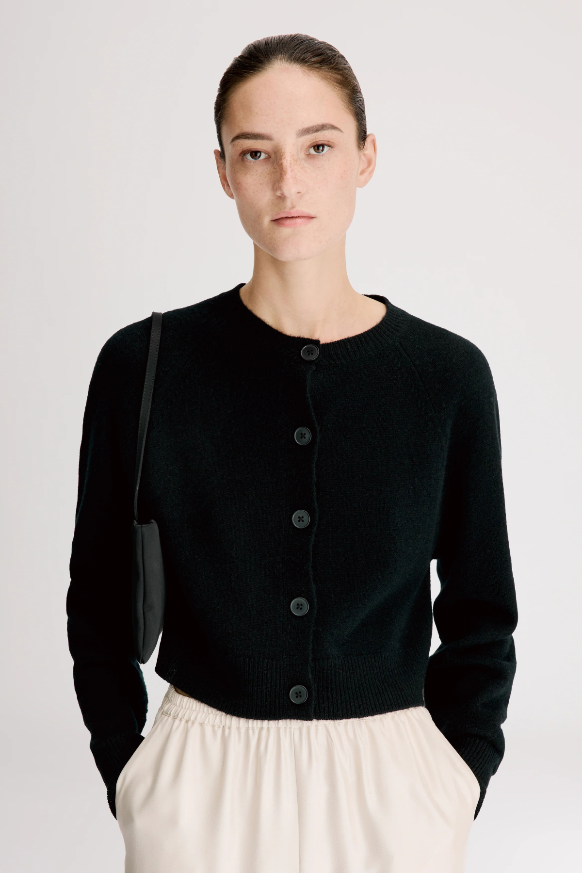 Loulou de Saison Heike Cropped Cardigan - Black