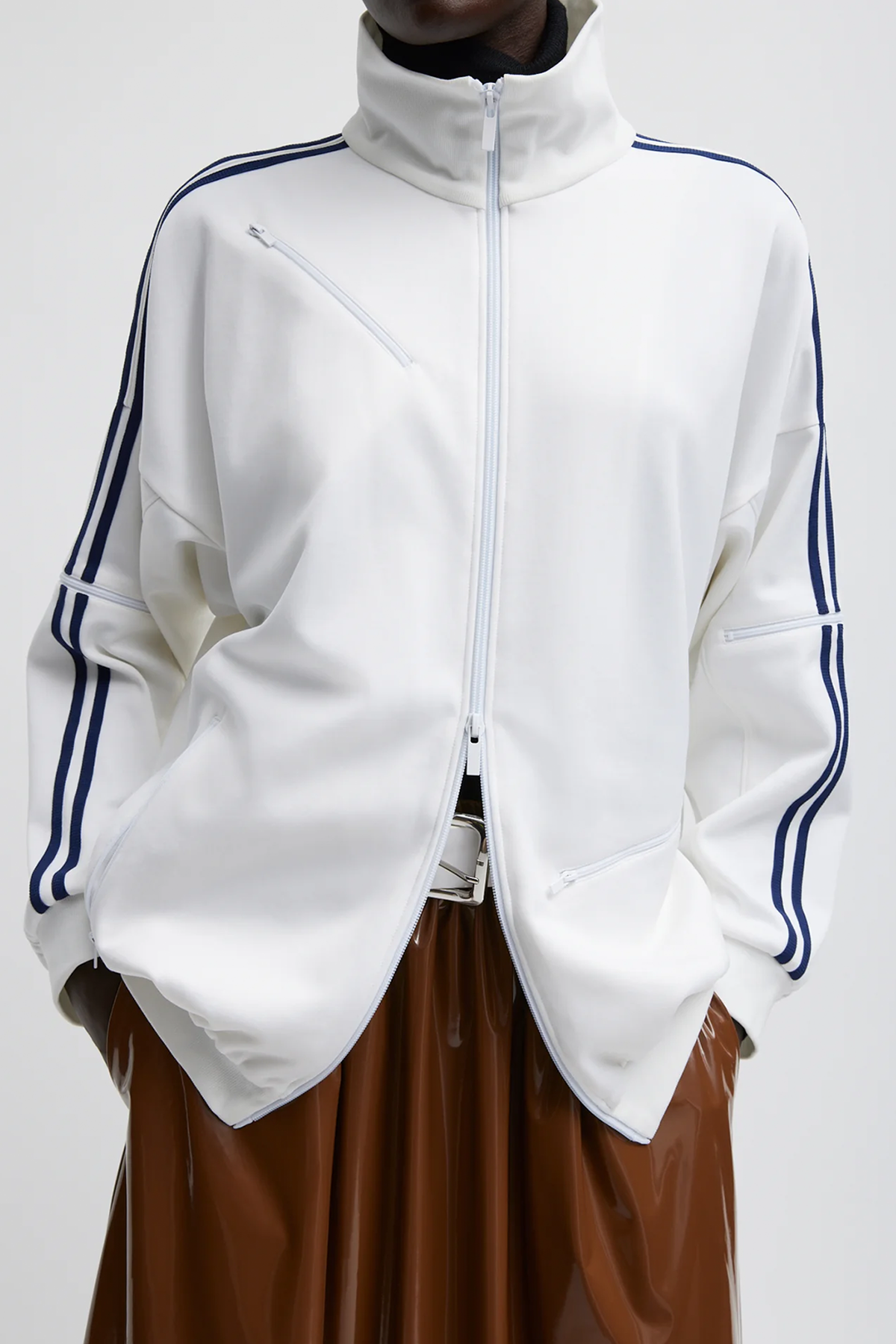 Tibi Active Knit Zipper Detailed Track Jacket