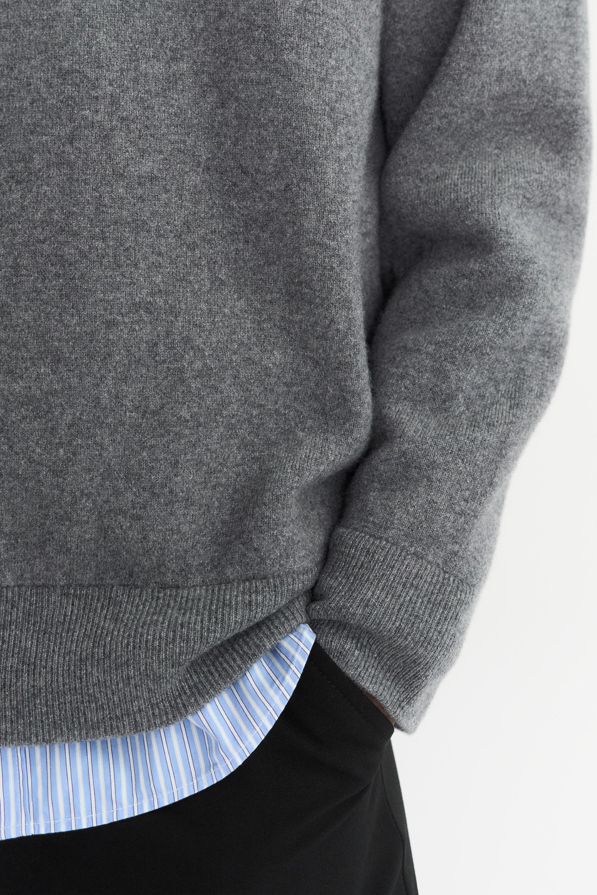 Soft Goat Men's Double Faced Crewneck - Grey