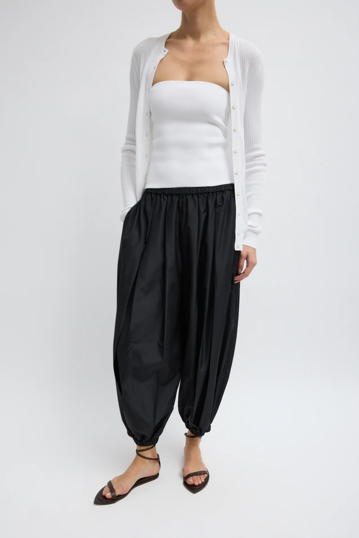 Tibi Ribbed Sweater Tube Top - White
