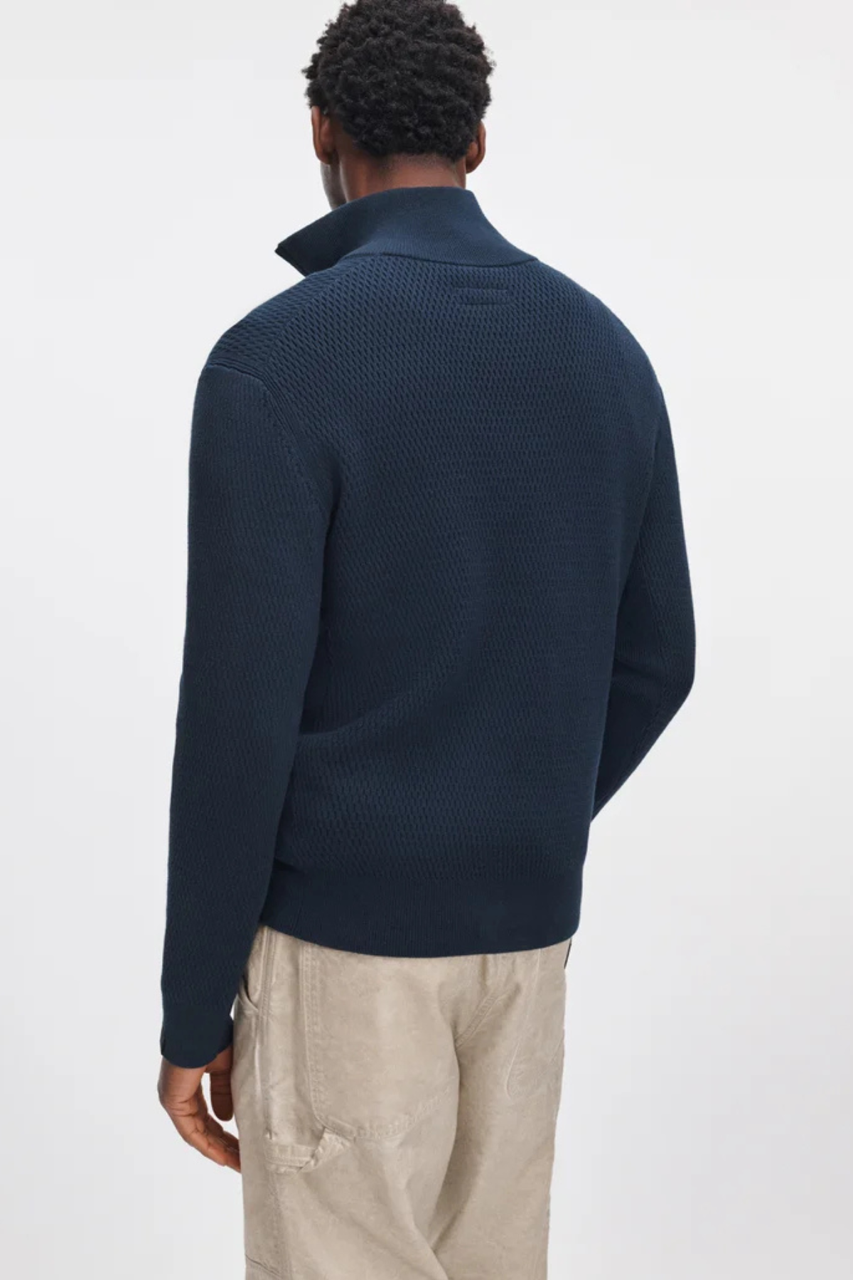 Rag & Bone Men's Danton Cotton Quarter Zip Sweater - Navy