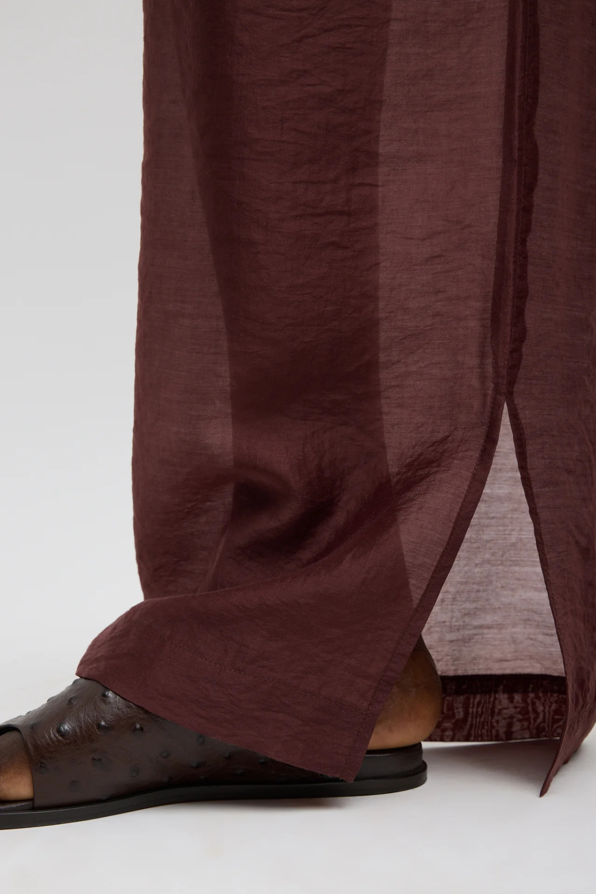 Tibi Summer Voile Stella Pant W/ Slit Detail - Russet Brown