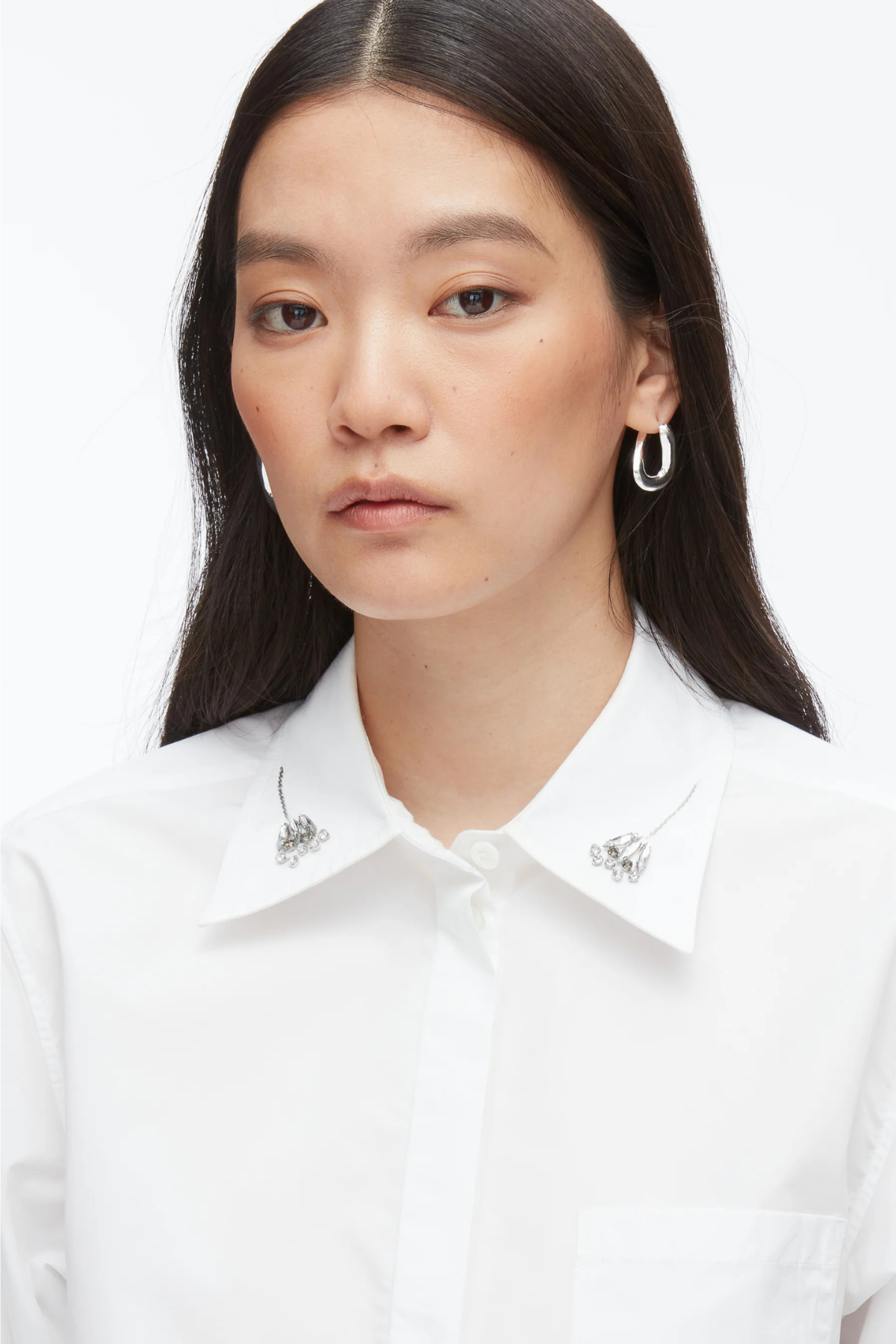 3.1 Phillip Lim Cropped Shirt with Embroidered Collar