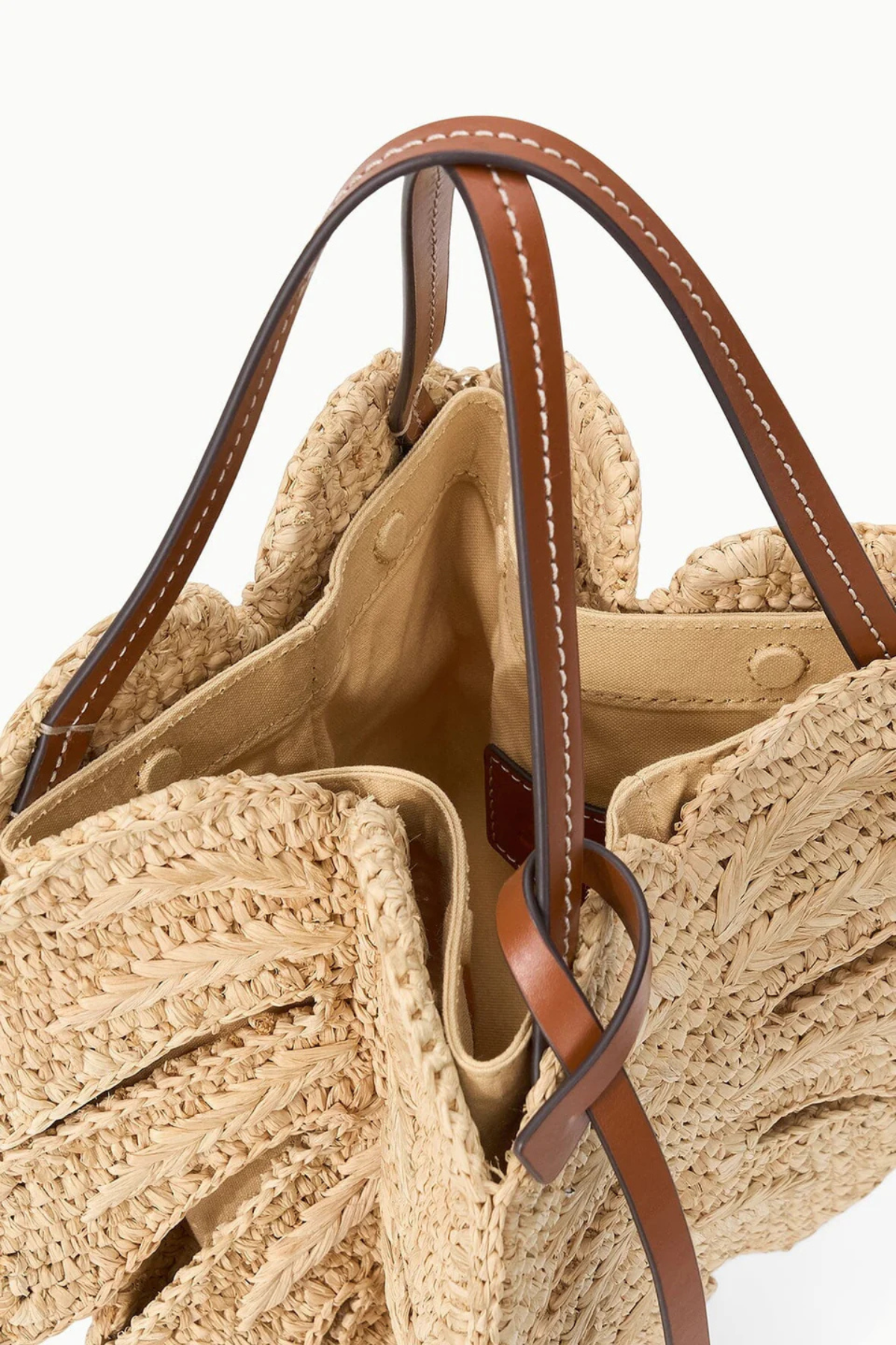 Staud Palm Raffia Bag - Natural/ Tan