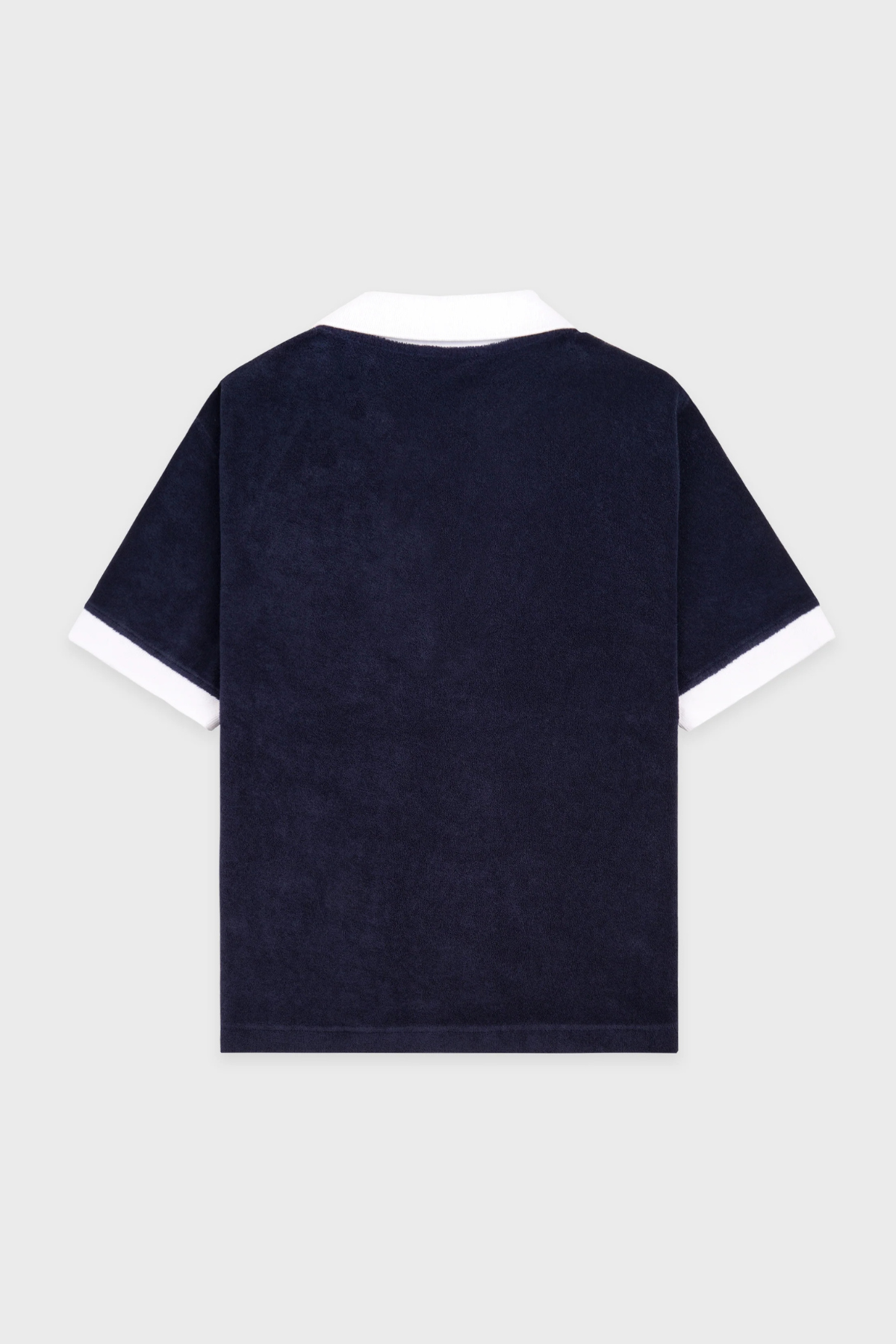 Sporty & Rich Signature Logo Terry Polo - Dark Navy/White