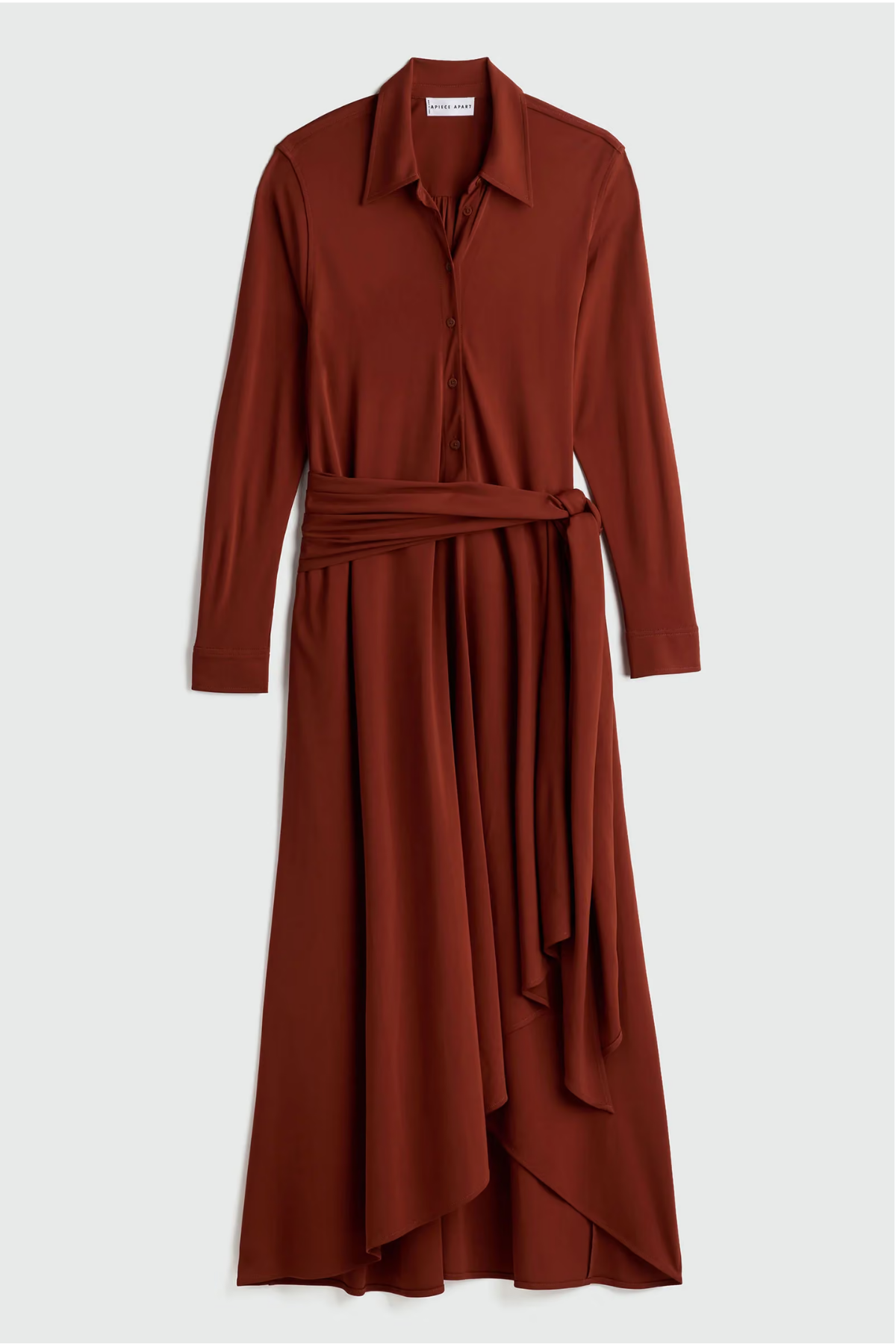 Apiece Apart Merce Slinky Wrap Dress - Cinnamon