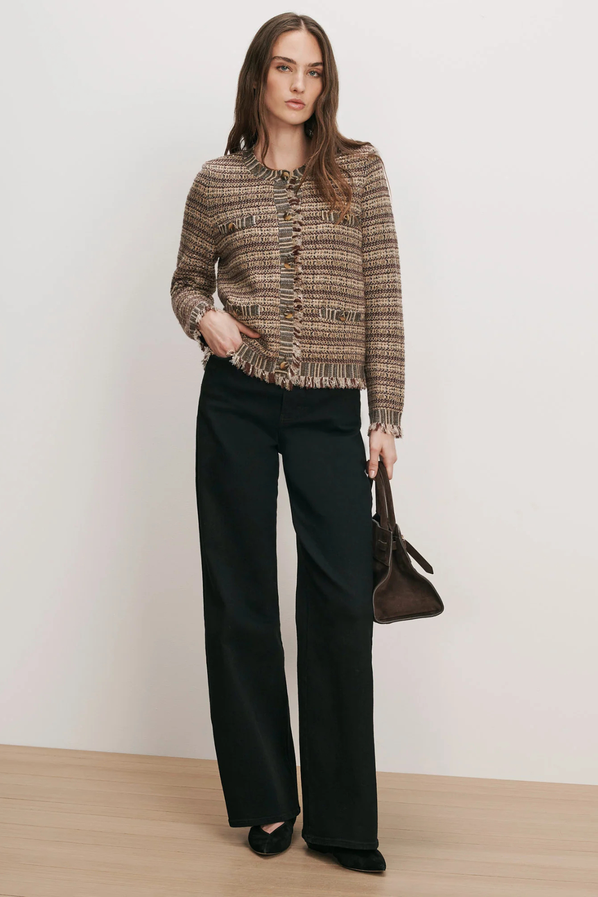 Veronica Beard Sariyah Knit Jacket - Burgundy Multi