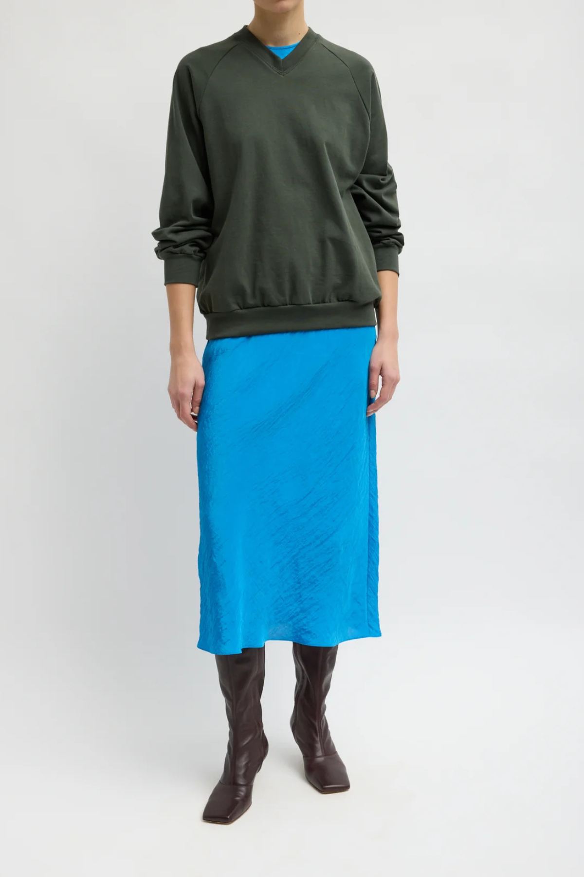 Tibi Perfect T Vintage Sweatshirt - Army Green