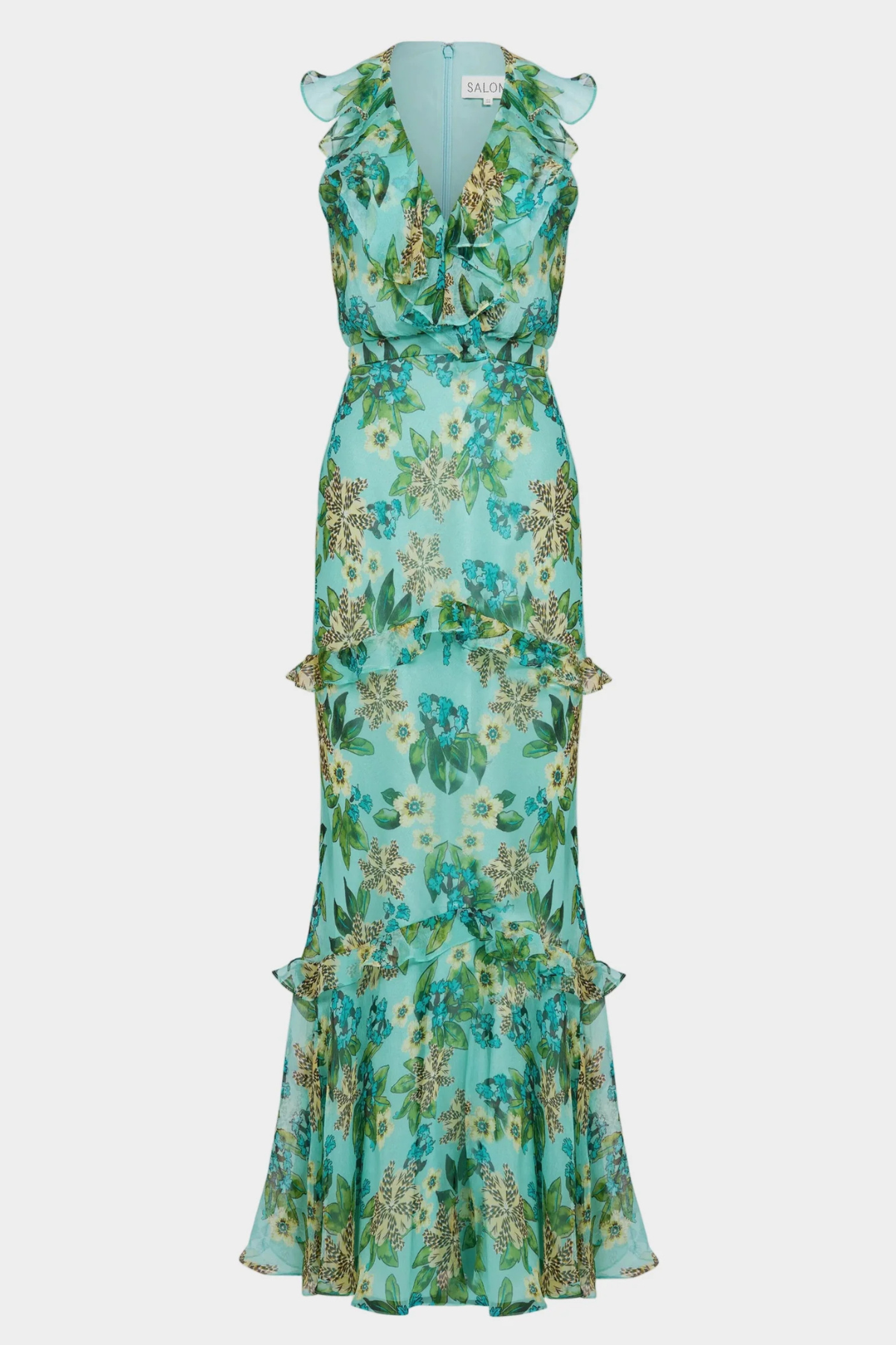 Saloni Rita Dress - Fiori Mint