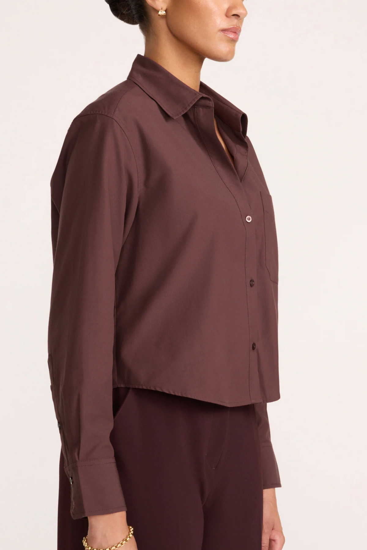 Brochu Walker Everyday Cropped Shirt - Barolo