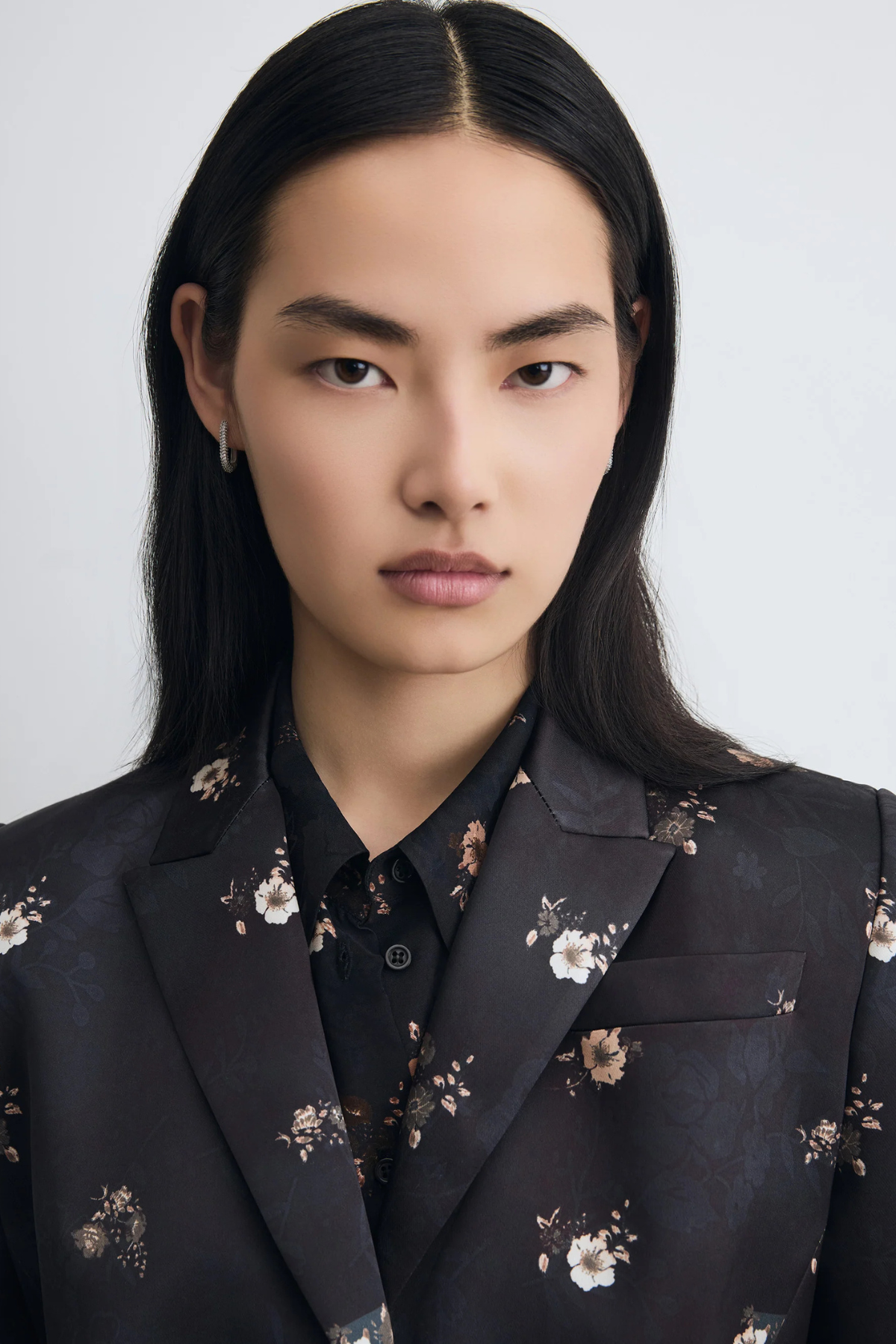 Judith & Charles Tailored Floral Print Louvre Jacket - Black Print