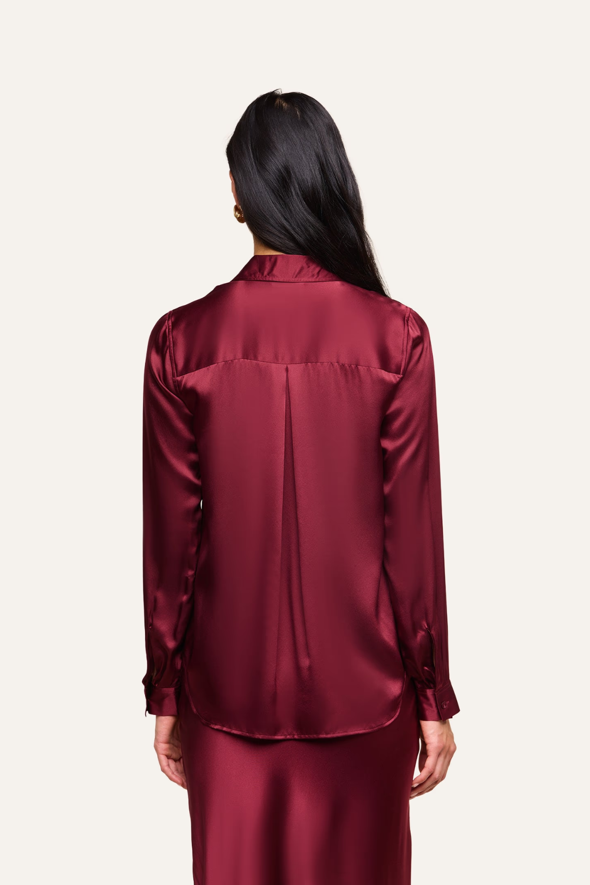 L’AGENCE Tyler Silk Blouse - Merlot Red