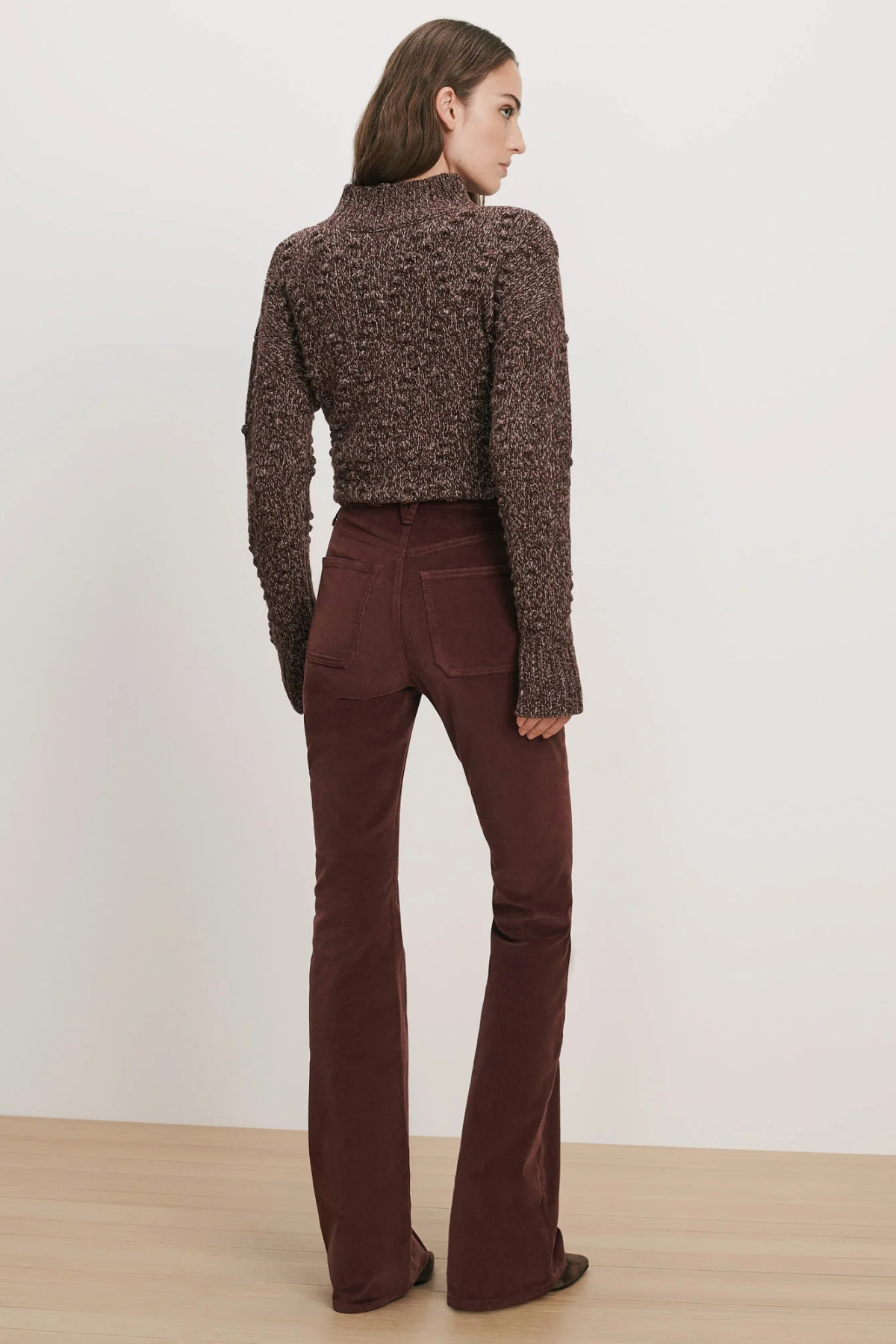 Veronica Beard Beverly Corduroy Skinny Flare Pant - Burgundy