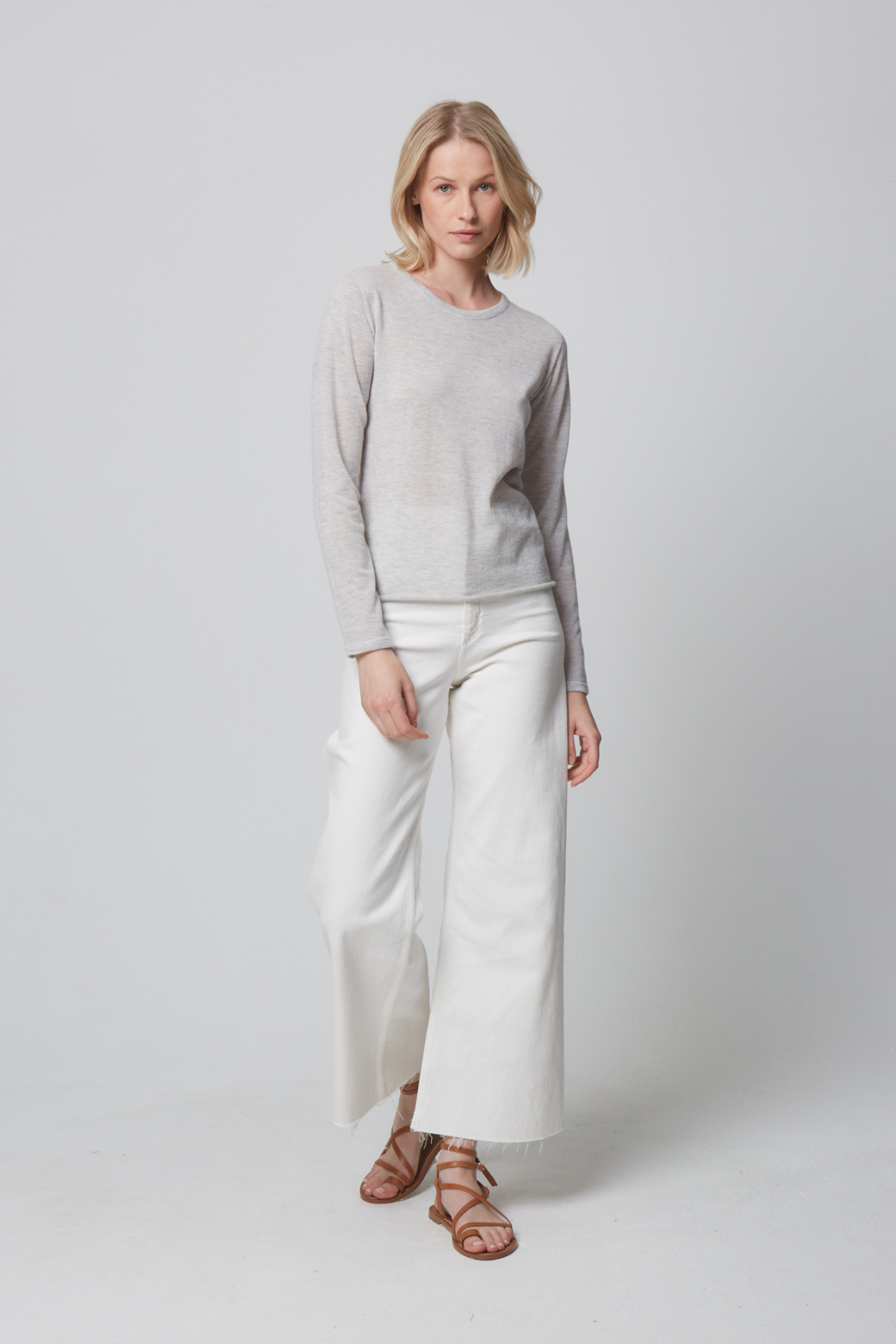 Majestic Filatures - Jersey de cachemira de manga larga con cuello redondo