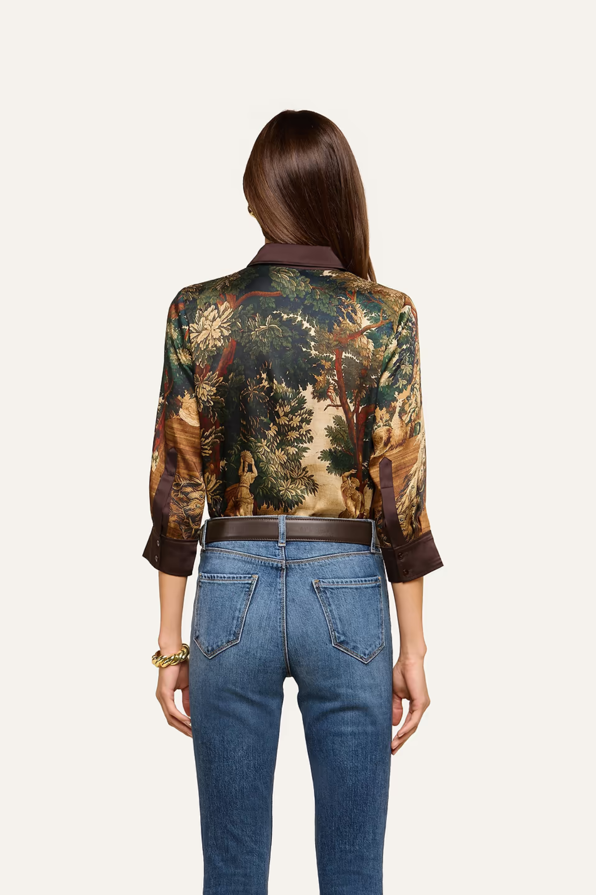 L'AGENCE Eulalie Print Placement Blouse - Multi Scenic Tapestry