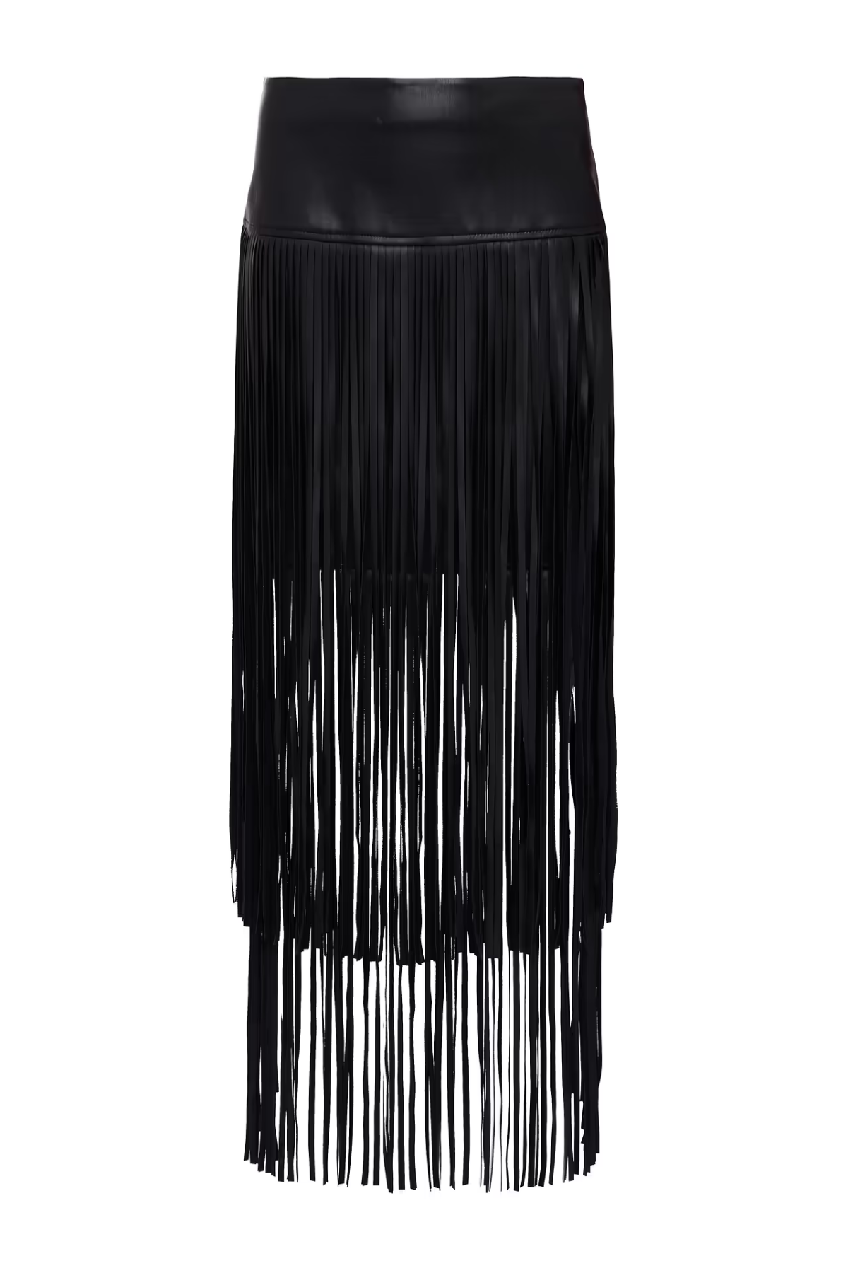 L’AGENCE Karoline Maxi Fringe Skirt - Black