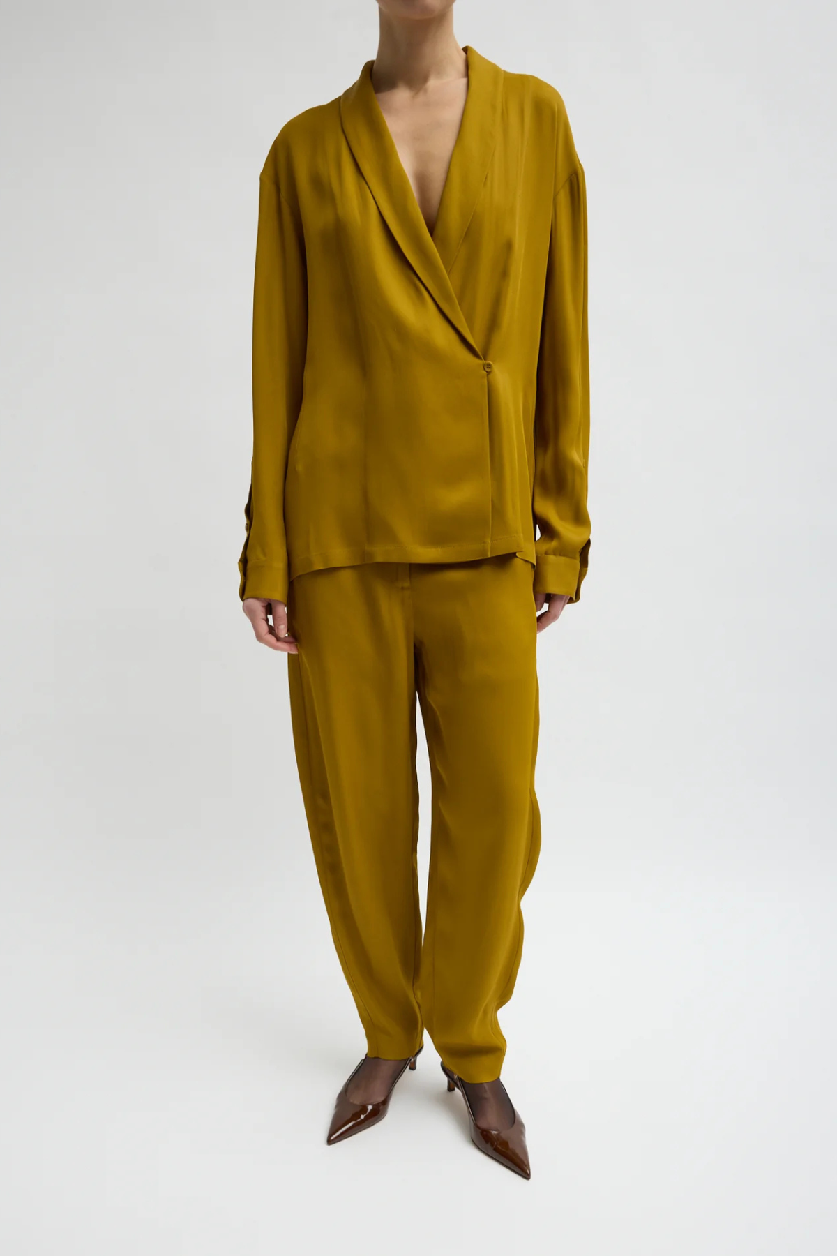 Tibi Eco Acetate Viscose Grace Trouser - Mustard