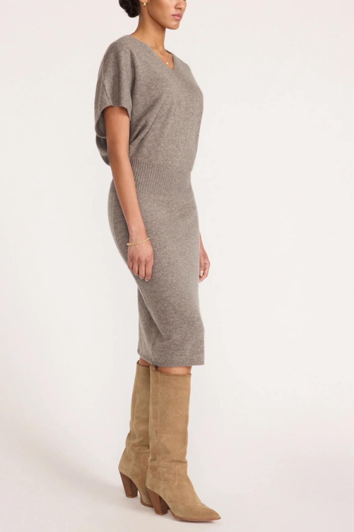 Brochu Walker The Ophi See Cashmere Dress - Otter Melange