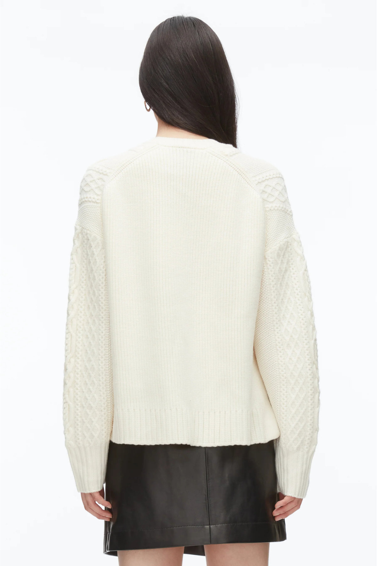 3.1 Phillip Lim Cable Mix Double Layer Crewneck