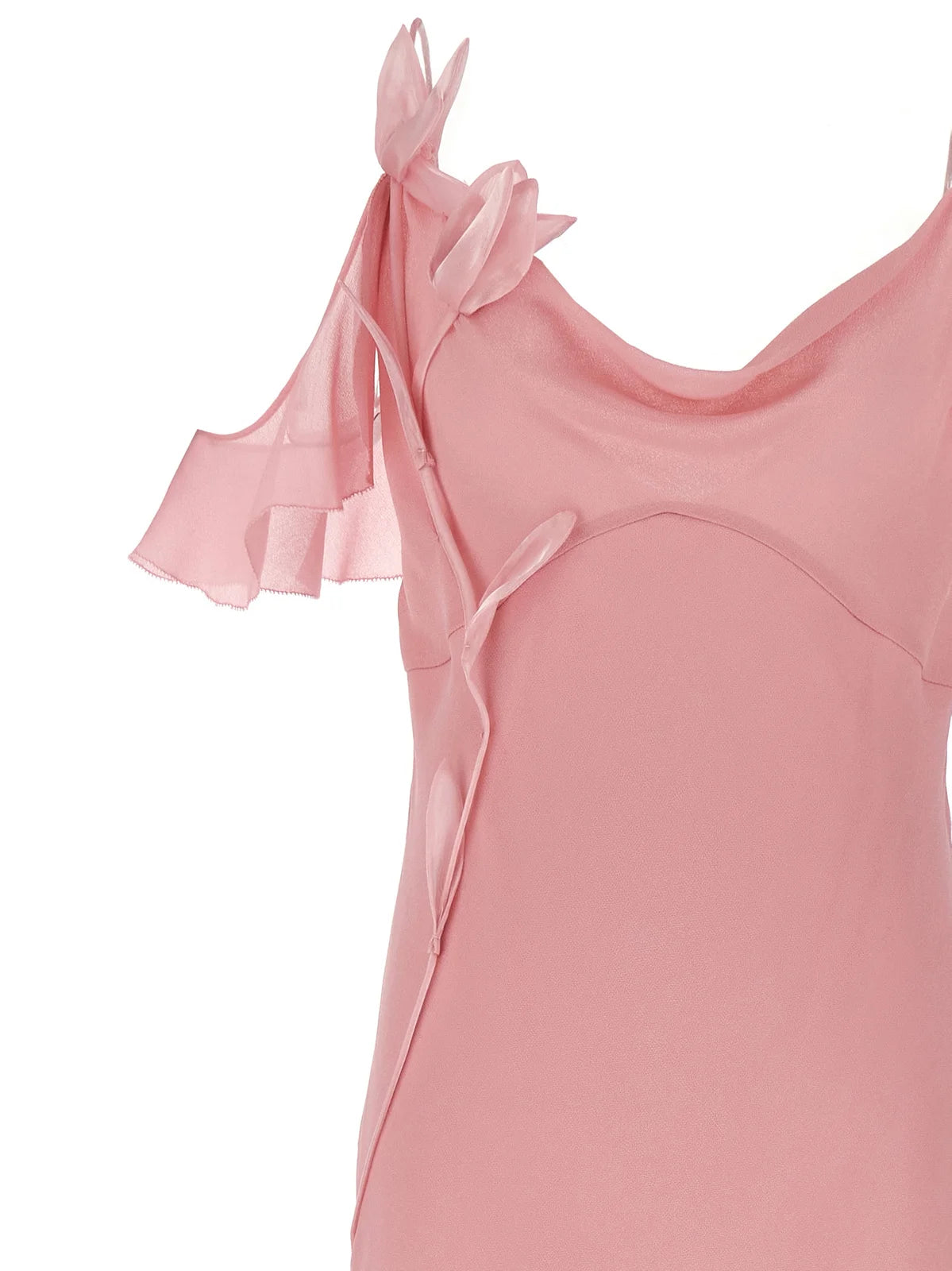 Self-Portrait Pink Georgette Flower Maxi Dress