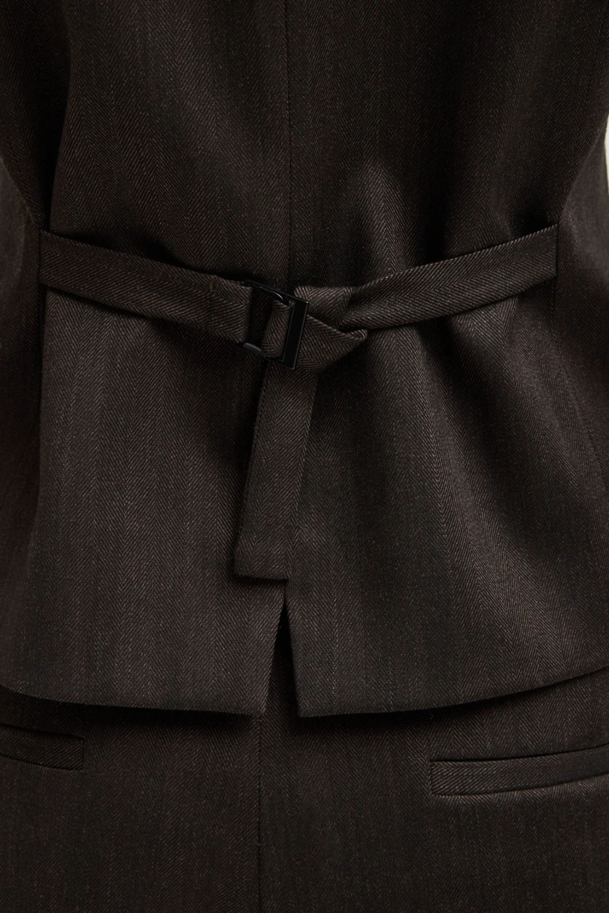 Tibi Herringbone Suiting Vest - Brown Multi