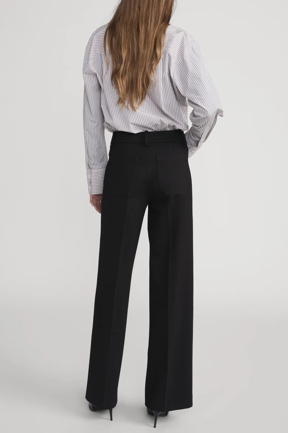 Frame Le Slim Palazzo Trousers - Black