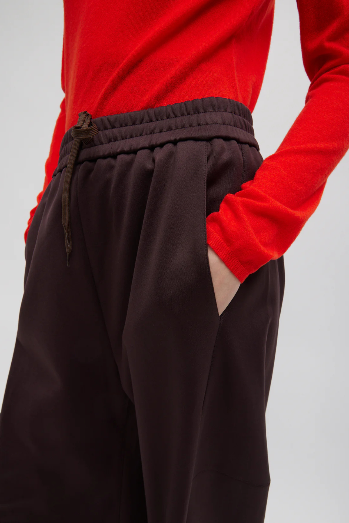 Tibi Active Knit Winslow Pant - Brown