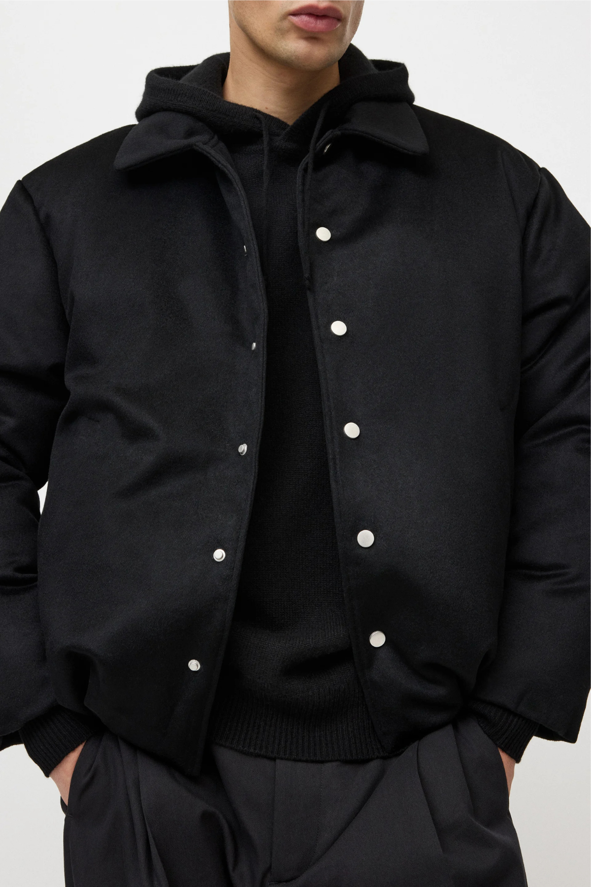Soft Goat Men's Relaxed Fit Puffer Jacket - Black